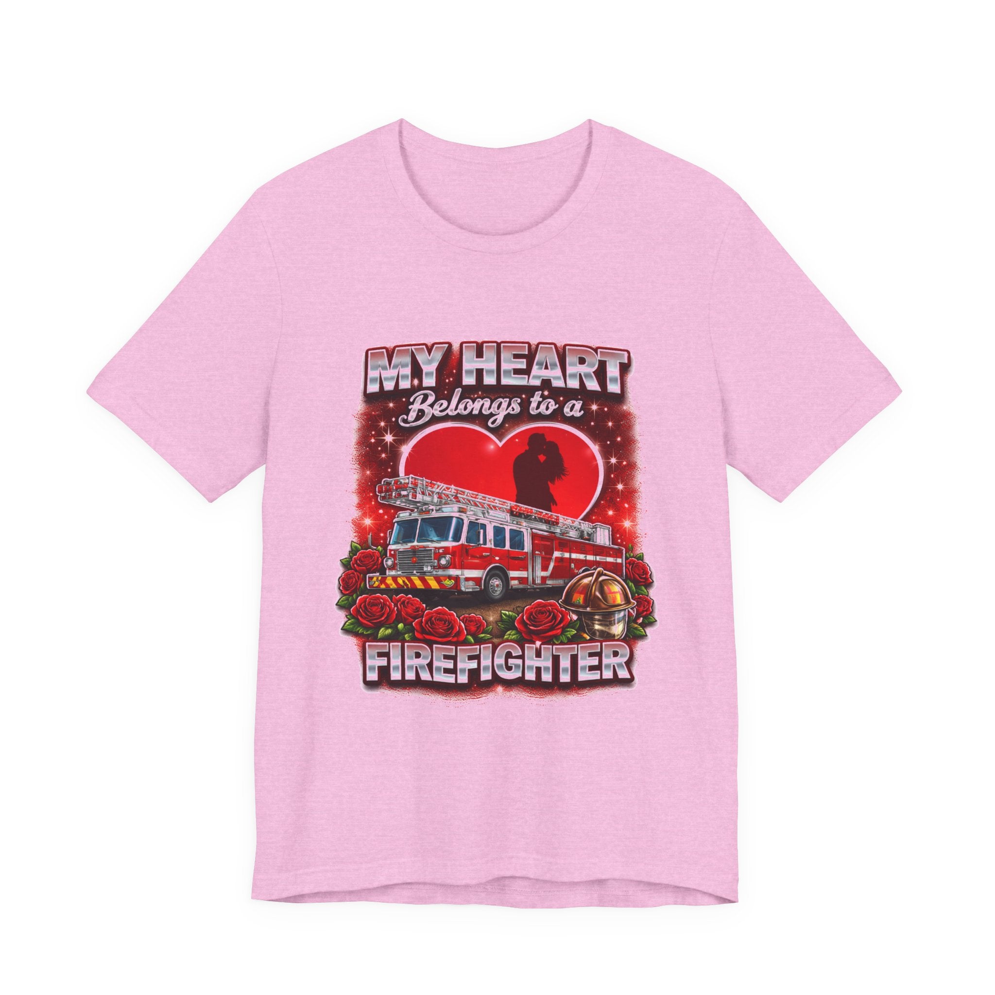 "My Heart Belongs to a Firefighter"  Firefighter Wife T-Shirt