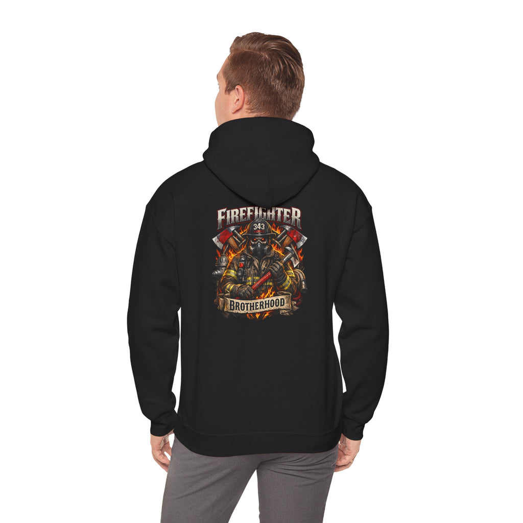 Firefighter Brotherhood Hoodie – Courage Skull Fire Axe Back Print