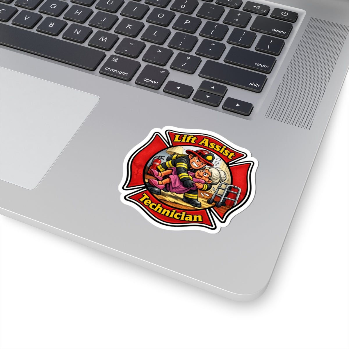 Lift Assist Technician Sticker — Firefighter Rescue Kiss-Cut Decal