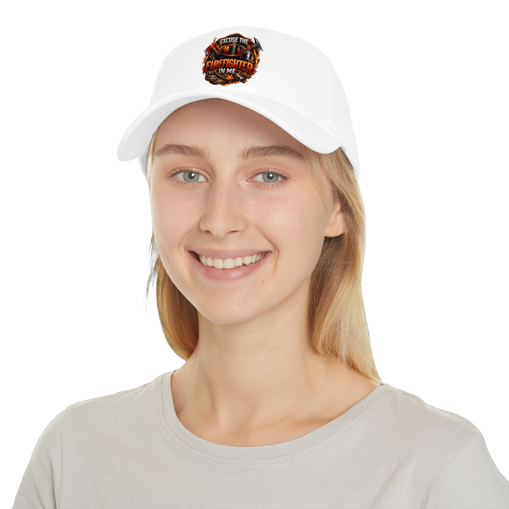 Firefighter Hat - "Excuse the Firefighter in Me" Low Profile Baseball Cap