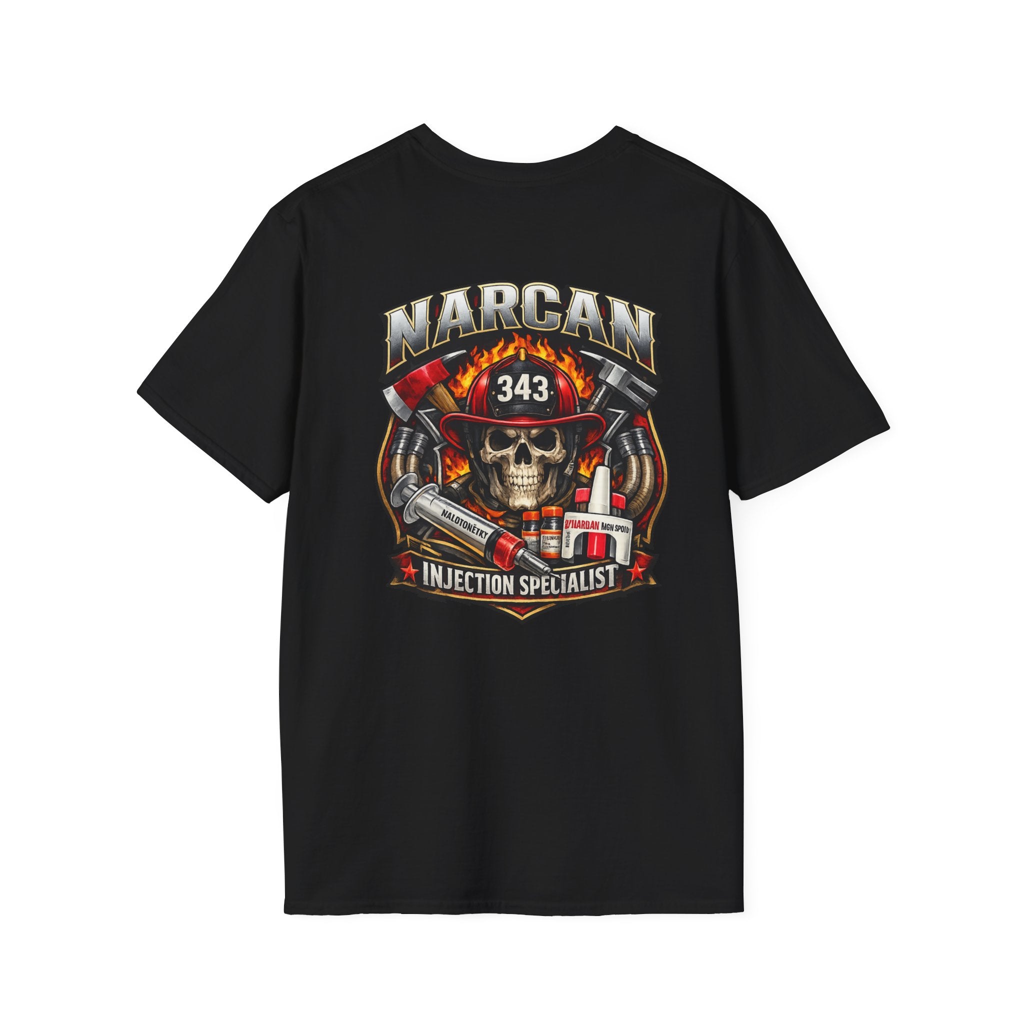 Narcan Response Firefighter T-Shirt — Overdose Rescue Support Tee