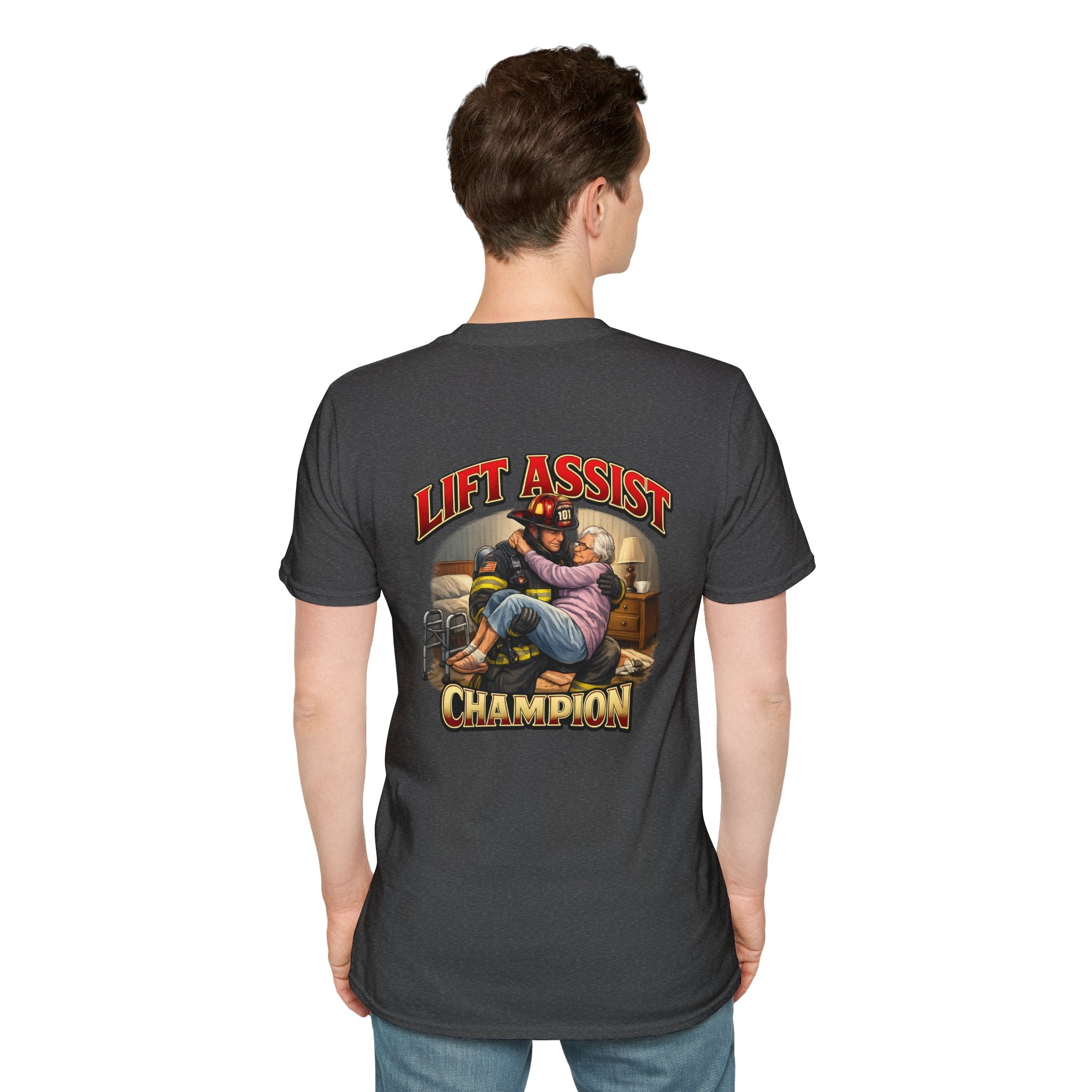 Firefighter Rescue T-Shirt — Helping Hands Elderly Assist Tee