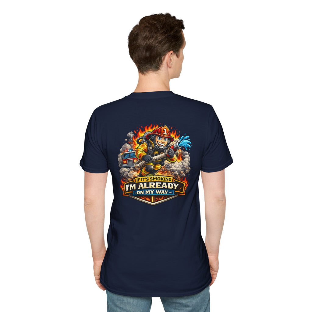 Firefighter T-Shirt – “If I’m Not Smoking I’m Already On My Way” Graphic Tee