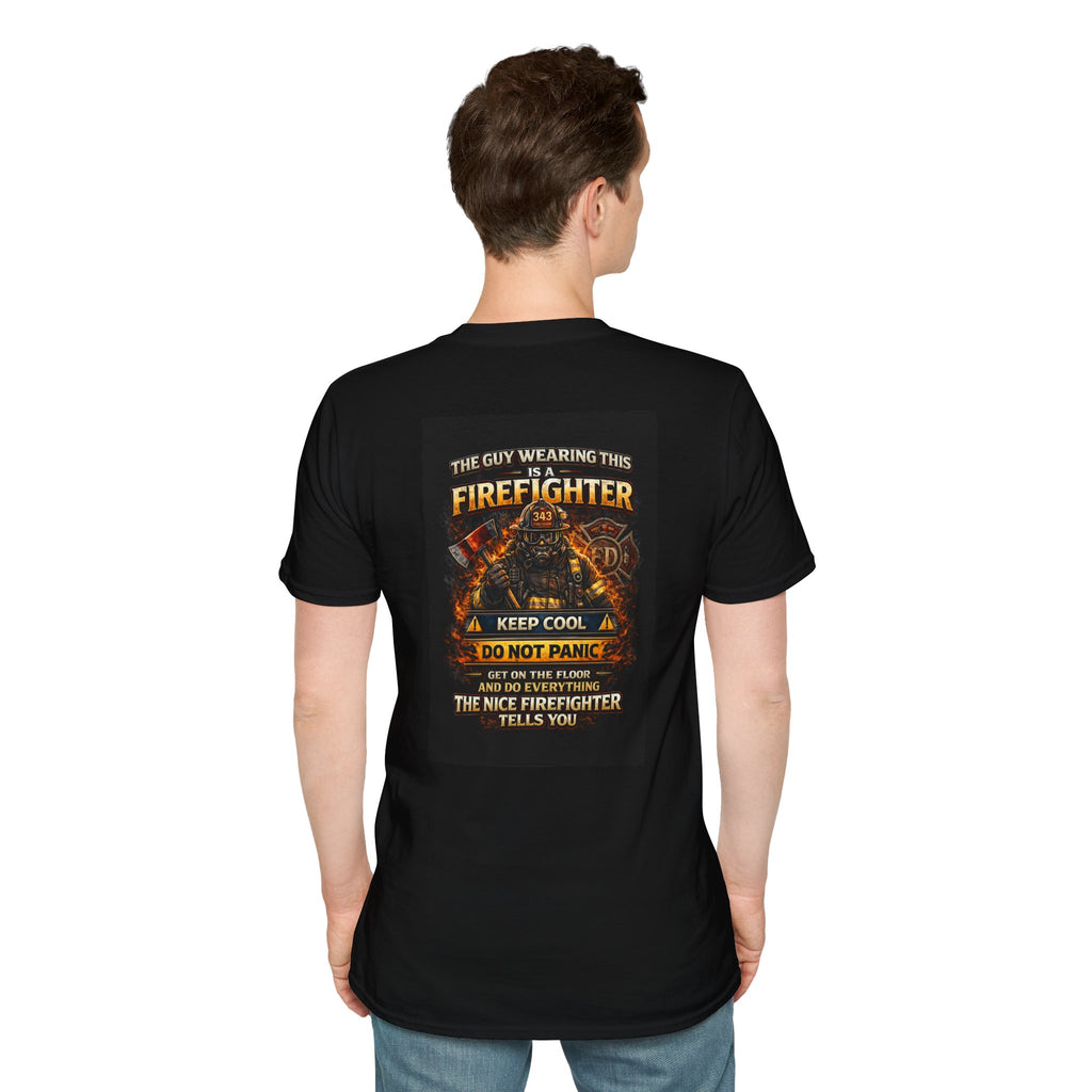 Firefighter T-Shirt — “Keep Cool Do Not Panic” Graphic Tee for Firefighters & Supporters