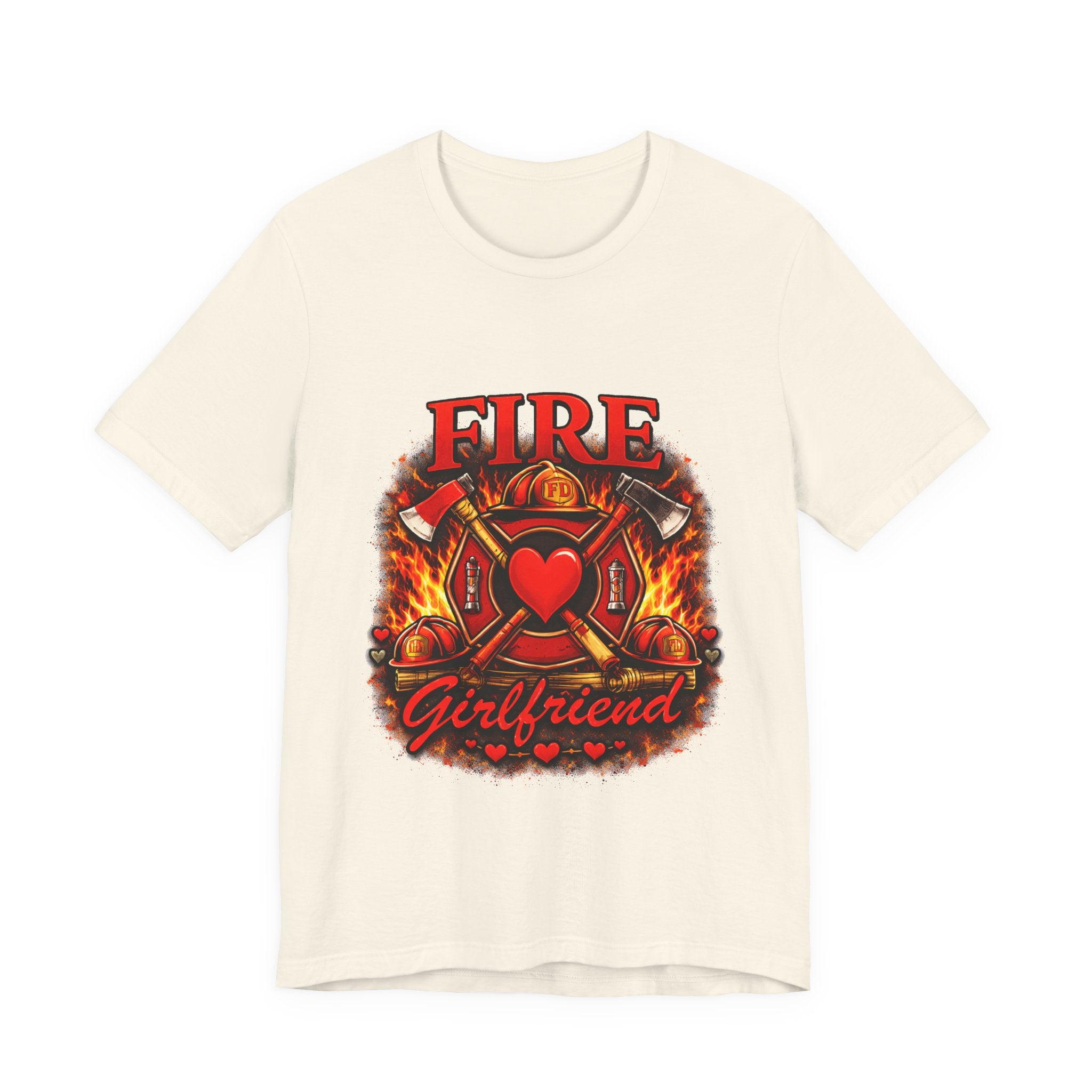 Firefighter Girlfriend T-Shirt — Fire Department Heart Logo Tee