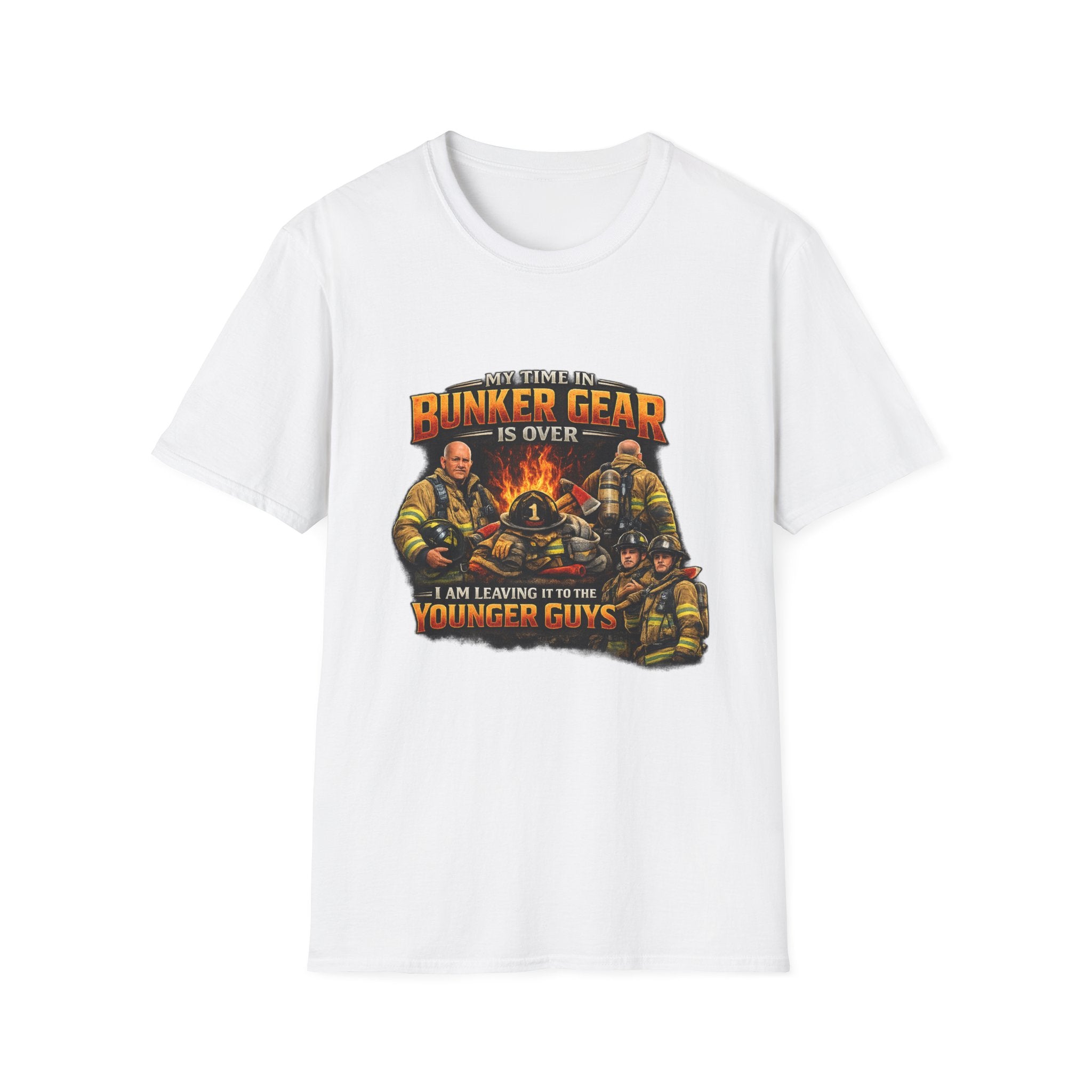 Firefighter T-Shirt — "My Time In The Bunker Gear Is Over, I’m Leaving It To The Younger Guys"