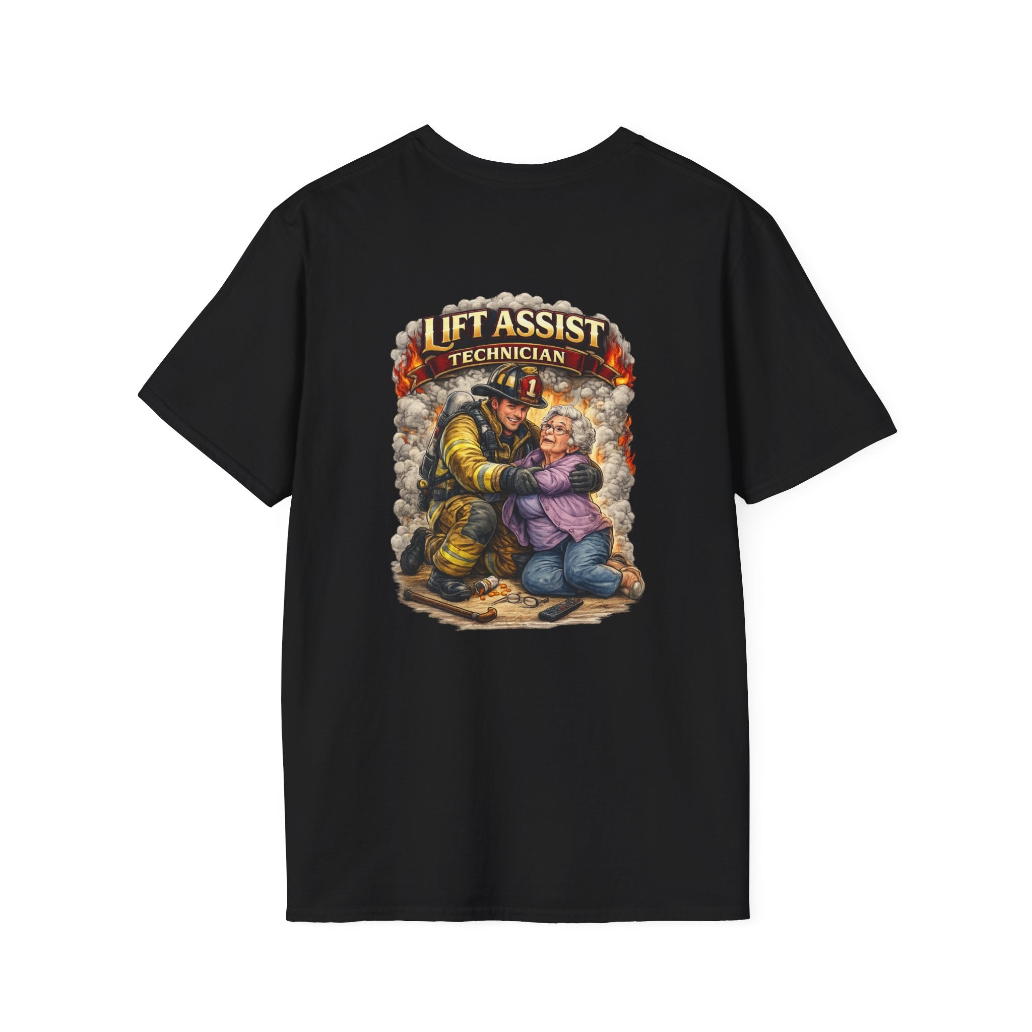 Firefighter Lift Assist Technician T‑Shirt — Rescue & Support Graphic Tee