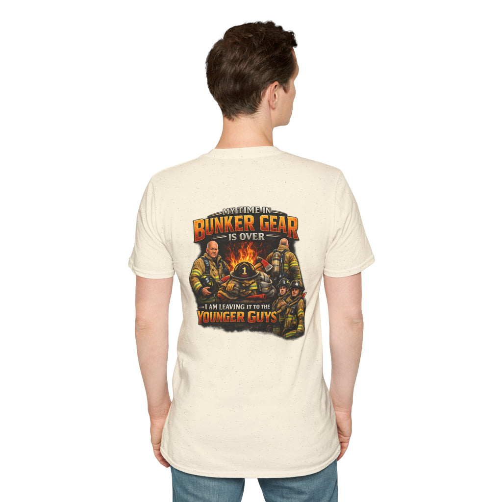 "My Time In Bunker Gear is Over"  Retired Firefighter T-Shirt