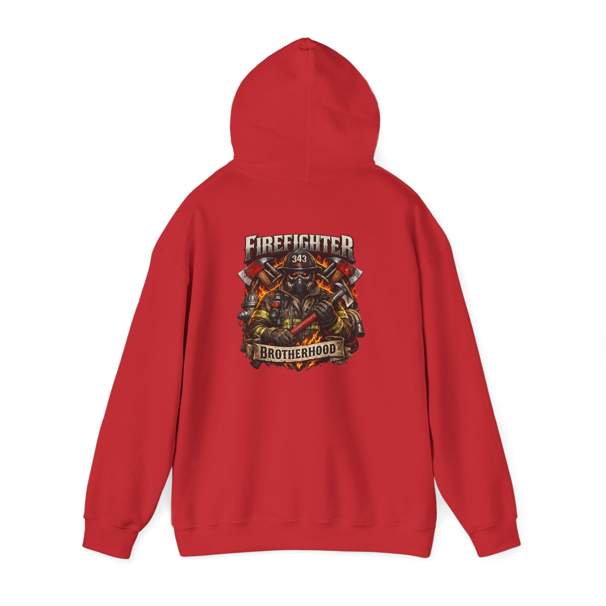 Firefighter Brotherhood Hoodie – Courage Skull Fire Axe Back Print