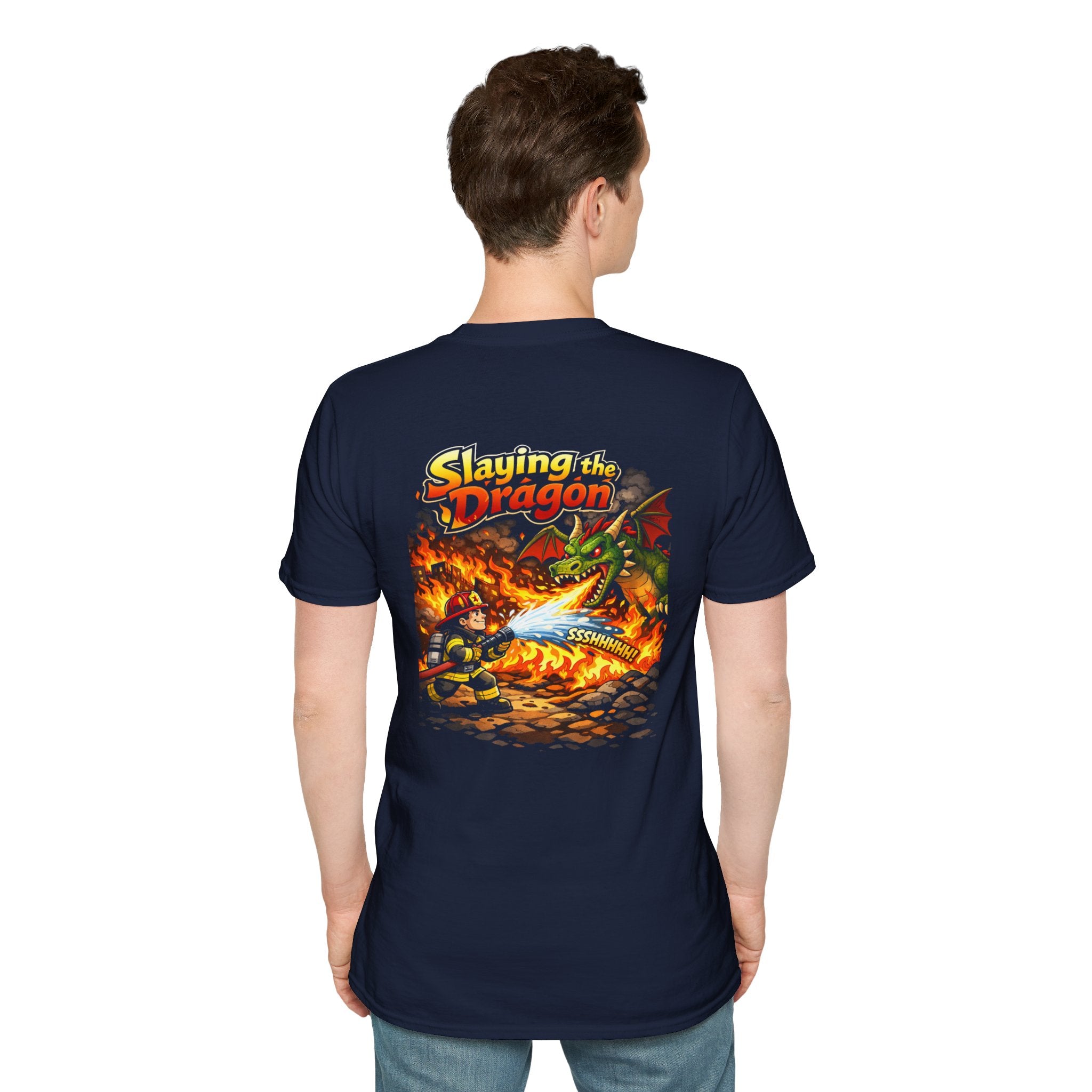 Slaying the Dragon Firefighter T-Shirt —