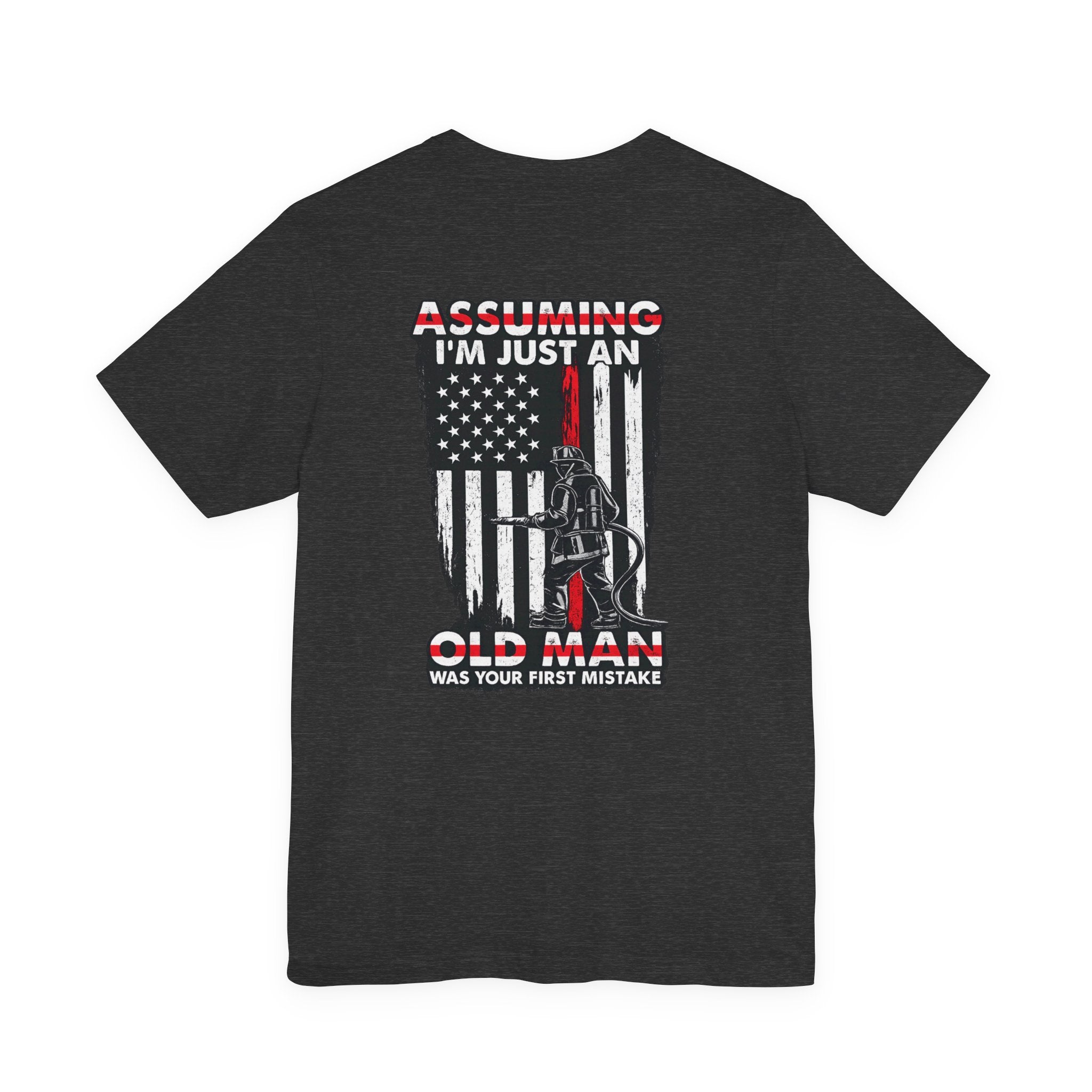 T‑Shirt - "Assuming I’m Just an Old Man" American Flag Fishing Tee