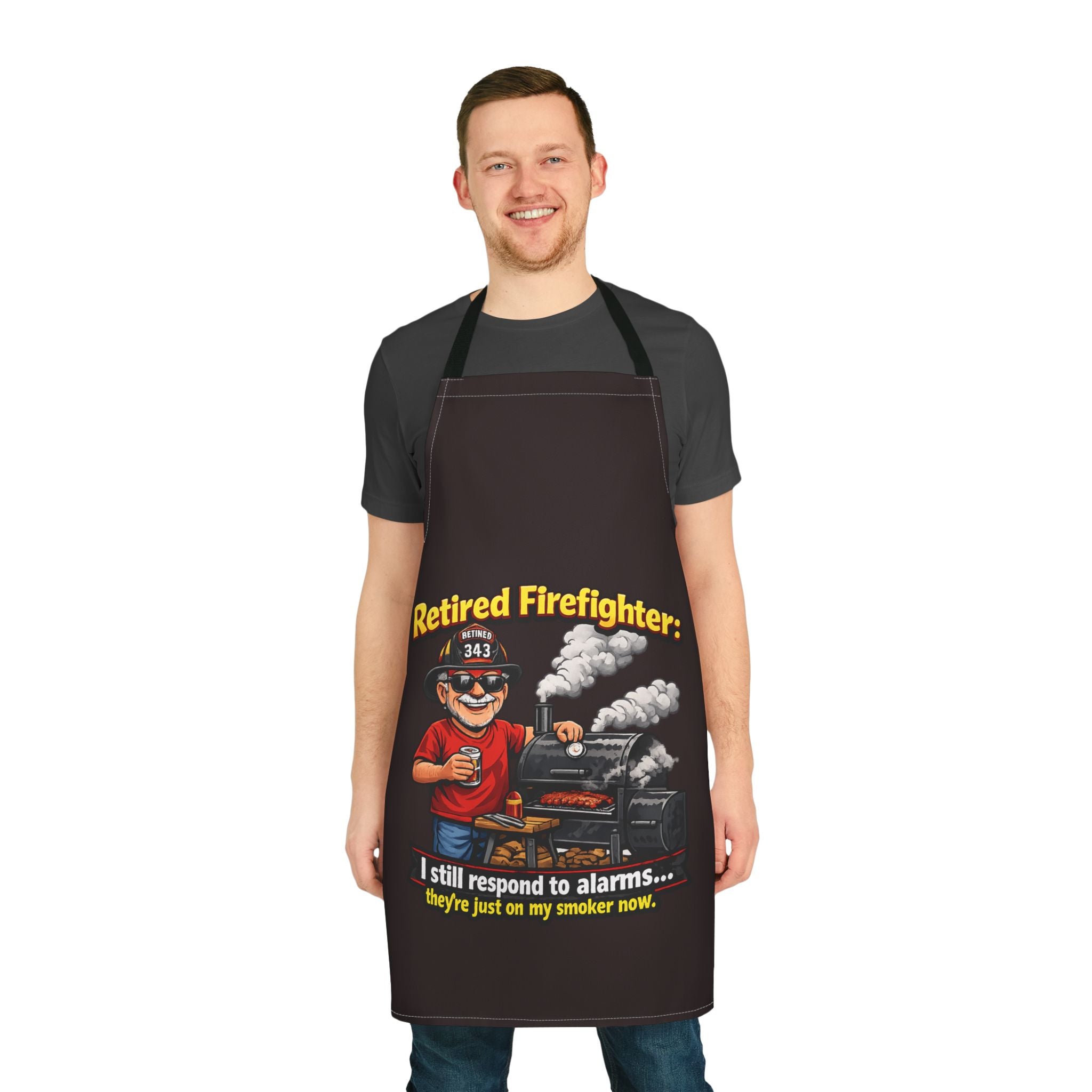 Firefighter Retirement Apron "I Still Respond to Alarms.  They're Just on My Smoker Now"
