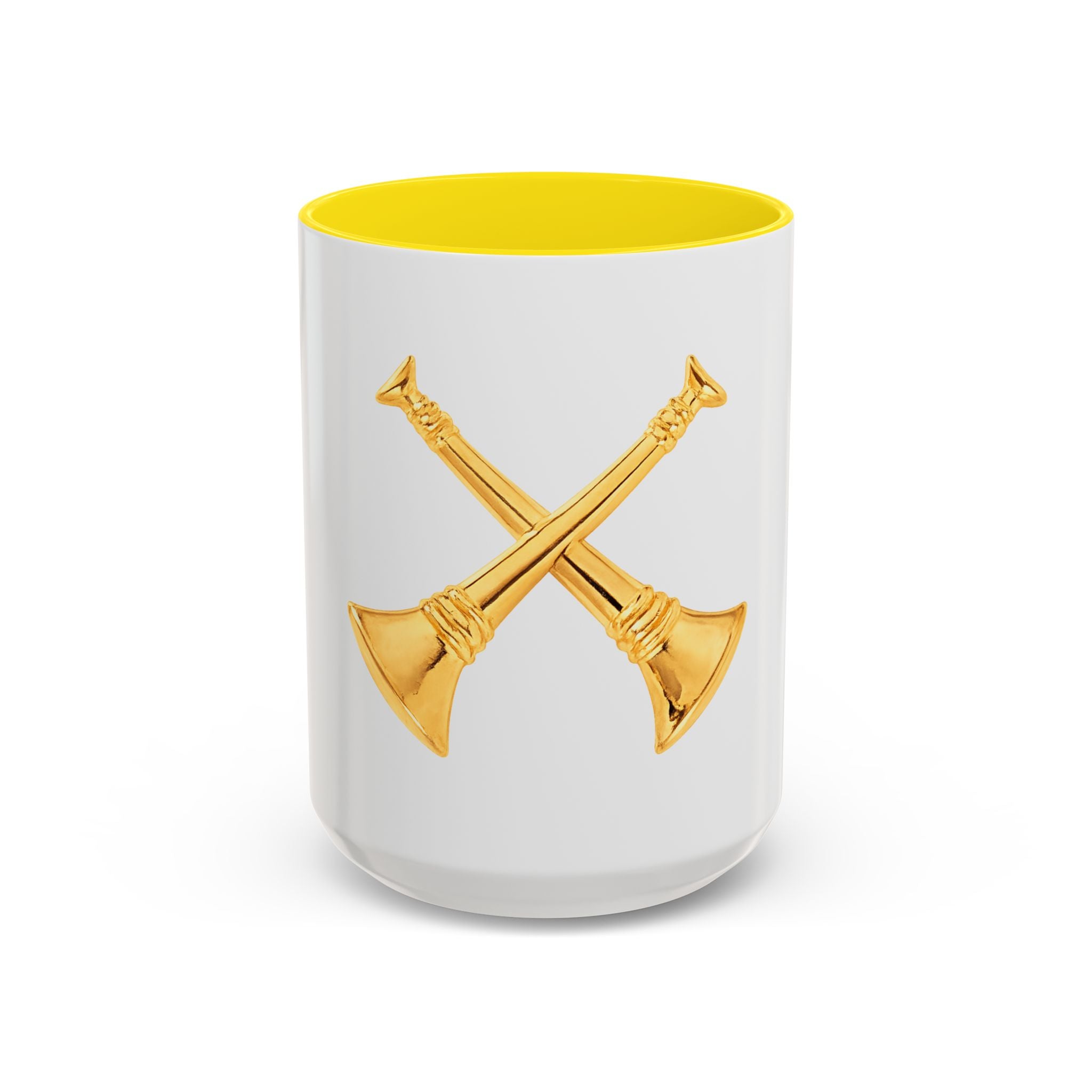Battalion Chief Firefighter Coffee Mug — Crossed Bugles Rank Accent Mug (11/15 oz)