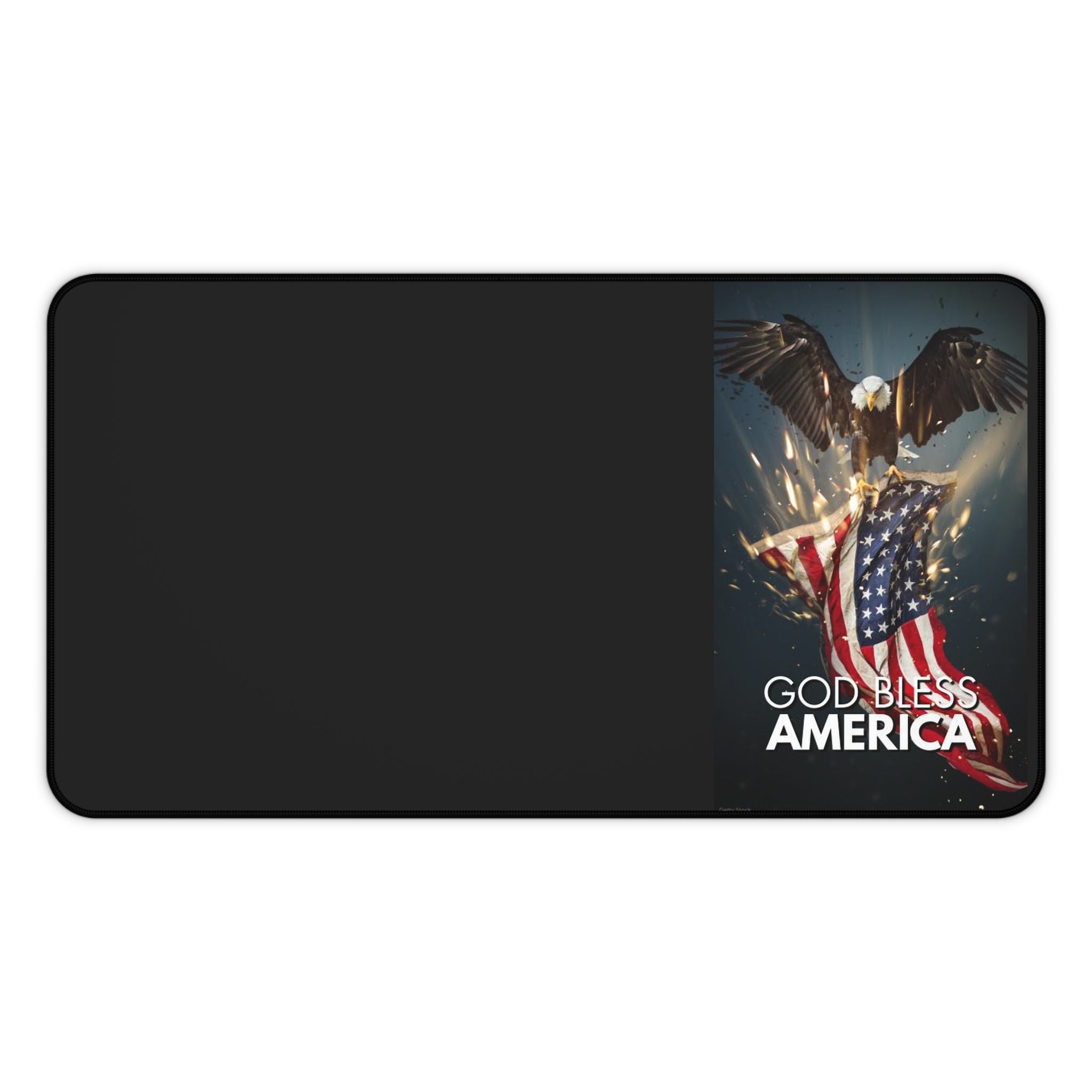 God Bless America Eagle Flag Desk Mat — Patriotic Gaming & Office Desk Pad