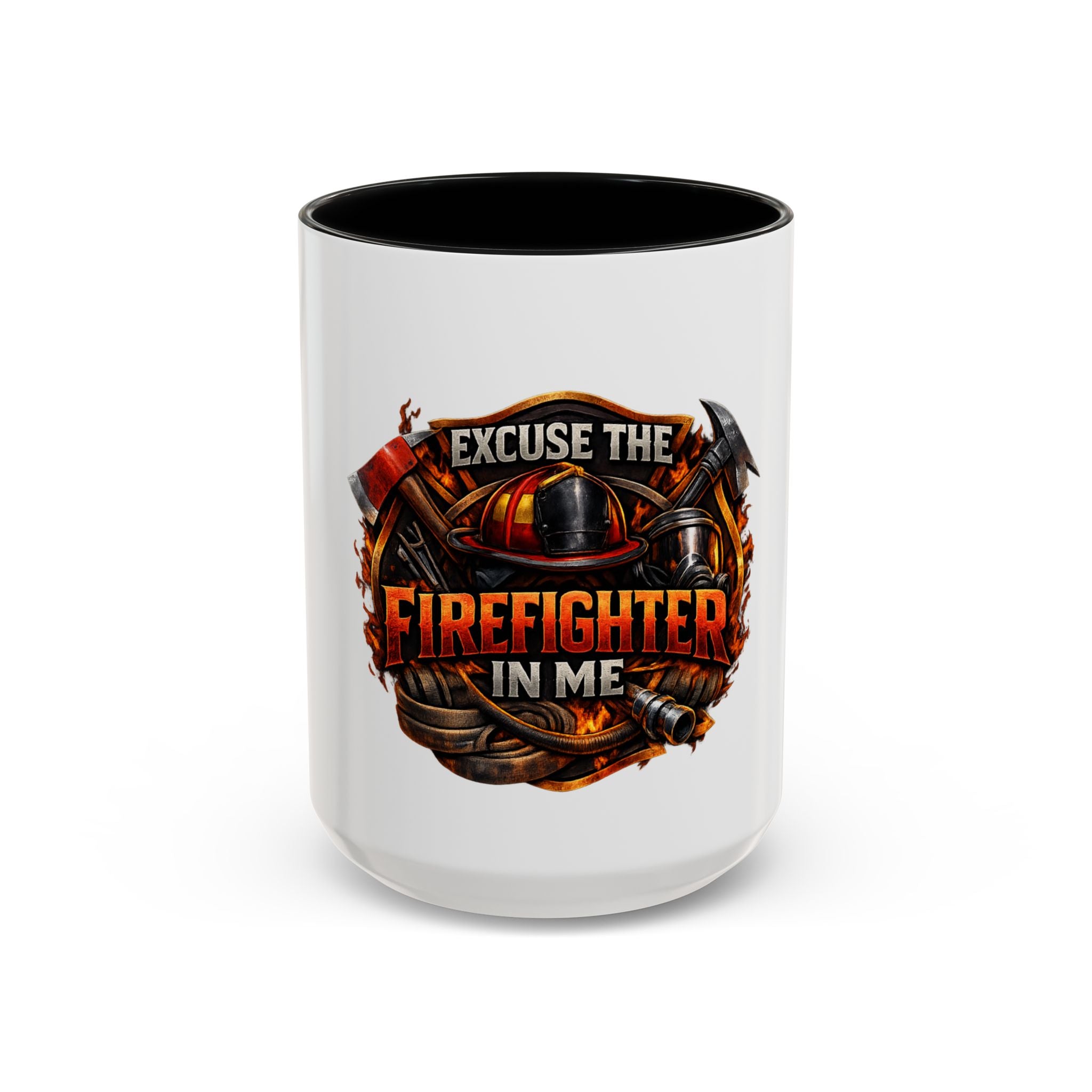 Excuse the Firefighter in Me Accent Coffee Mug