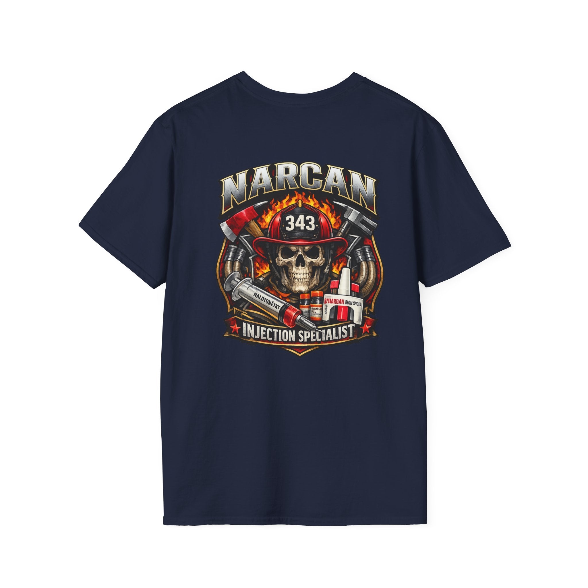 Narcan Response Firefighter T-Shirt — Overdose Rescue Support Tee