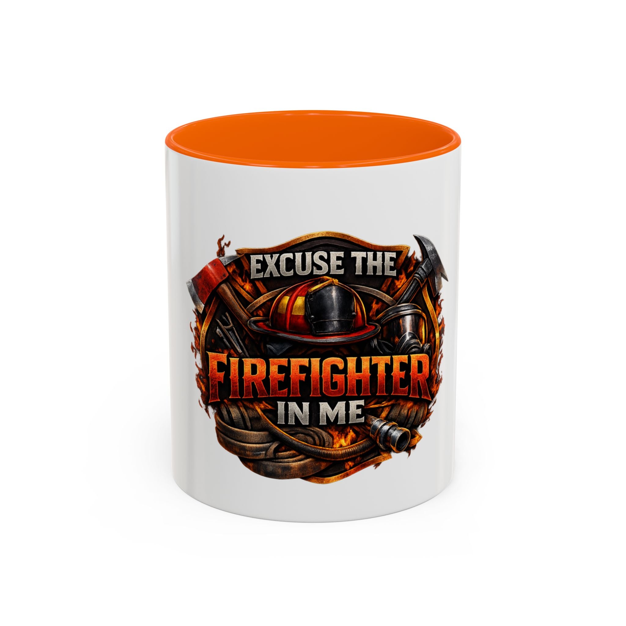 Excuse the Firefighter in Me Accent Coffee Mug