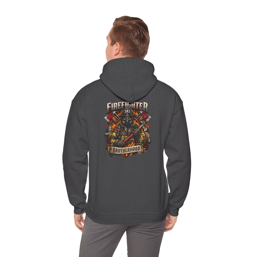 Firefighter Brotherhood Hoodie – Courage Skull Fire Axe Back Print