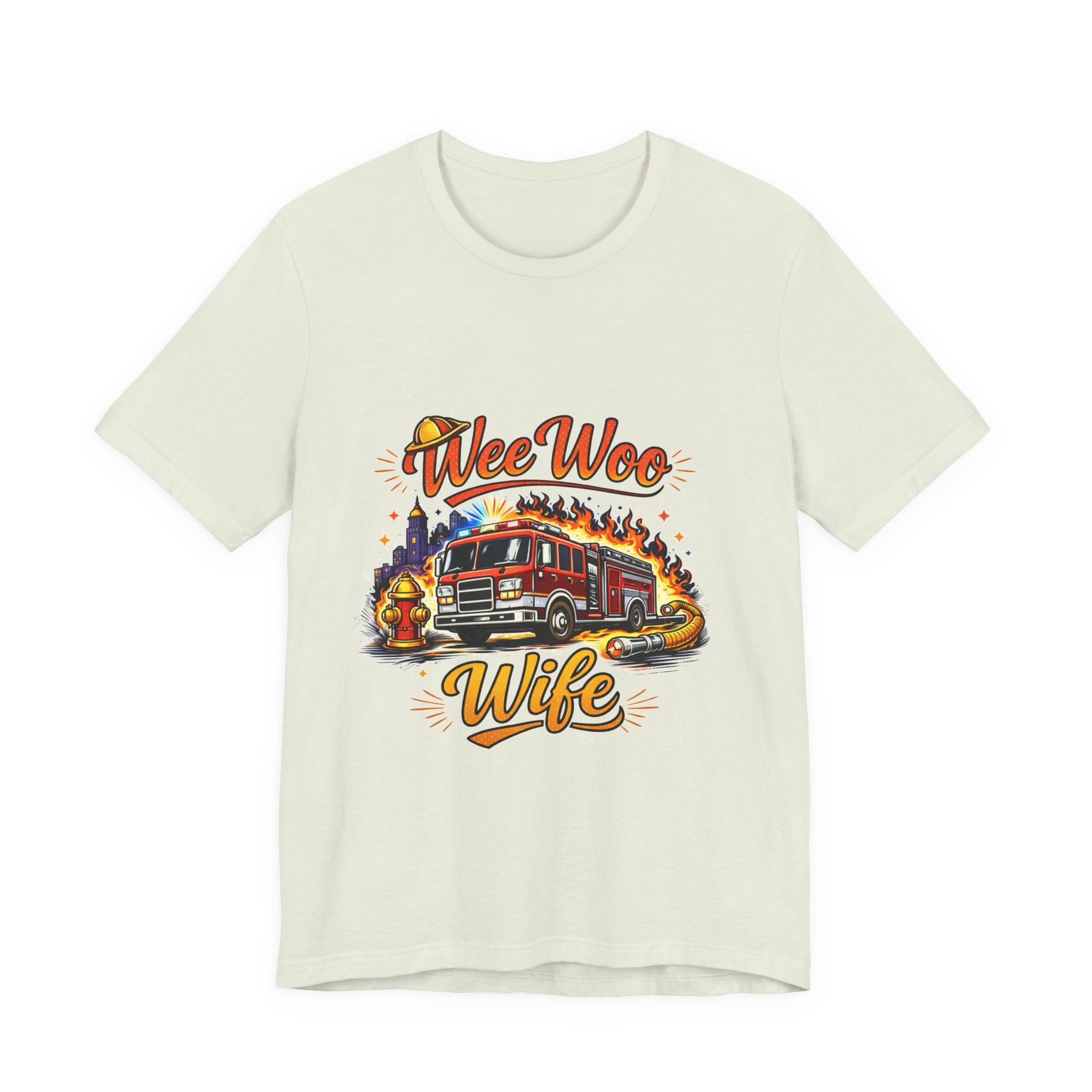 Firefighter Wife T-Shirt – "Wee Woo Wife" Fire Truck Graphic Tee