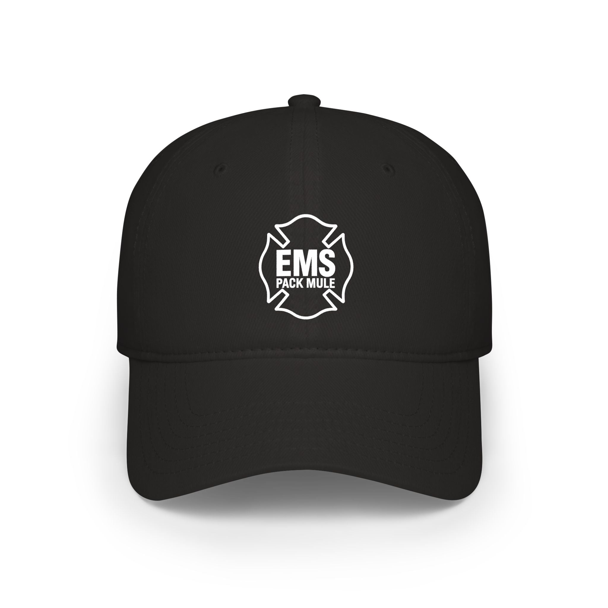 Fire Maltese Cross Embroidered Baseball Cap — 'EMS Pack Mule'