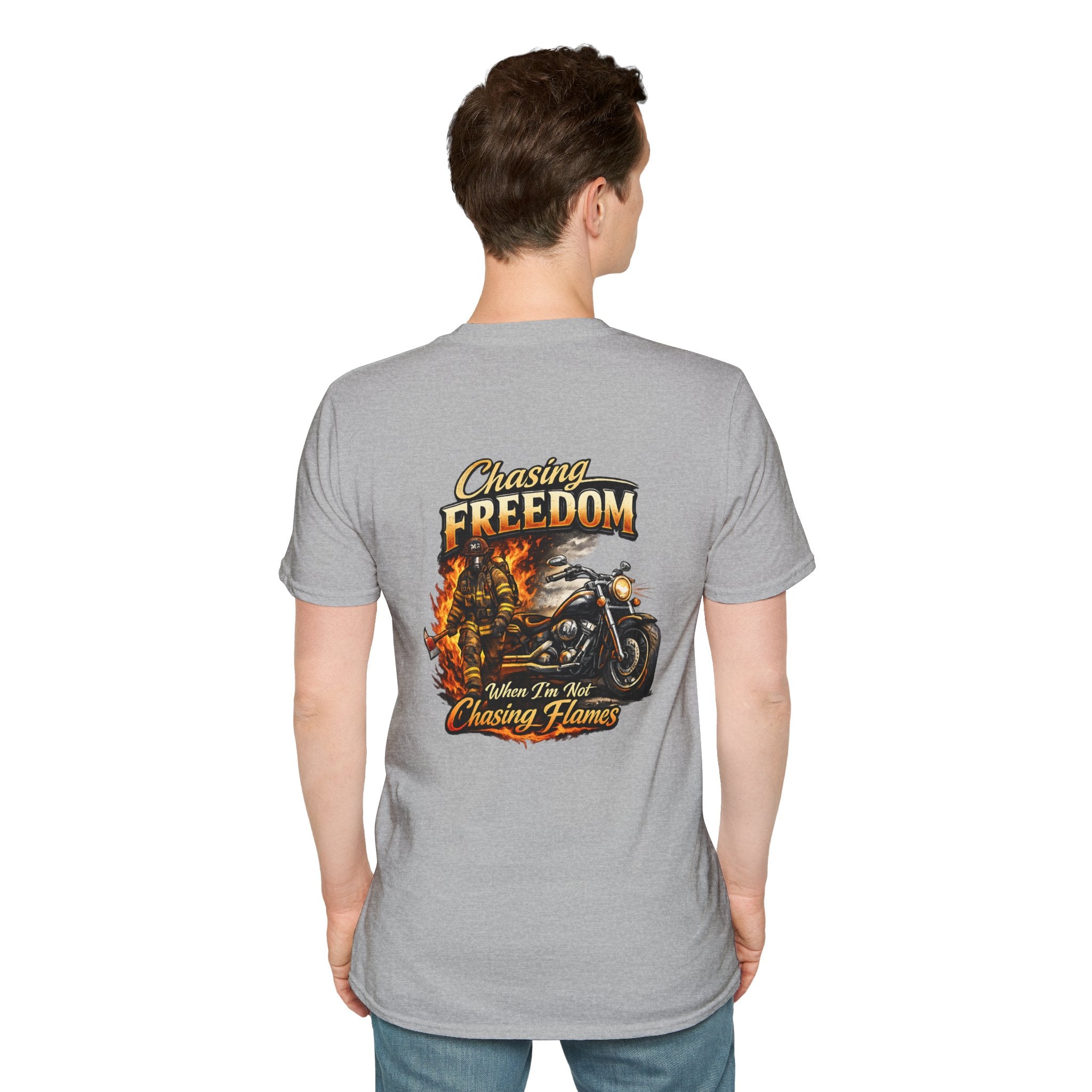 Chasing Freedom Motorcycle T-Shirt — “Chasing Flames” Biker Tee
