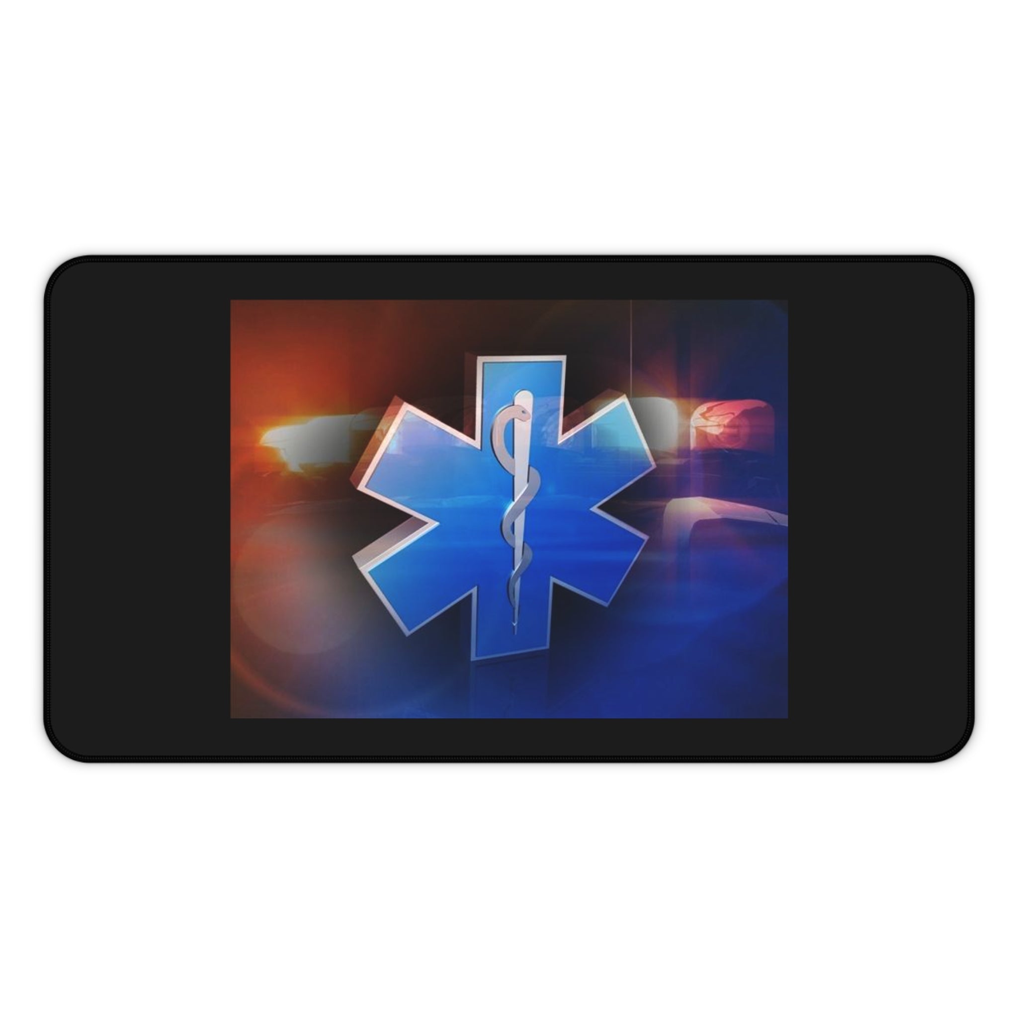 EMS Star of Life Desk Mat – Paramedic Medical Symbol Mousepad