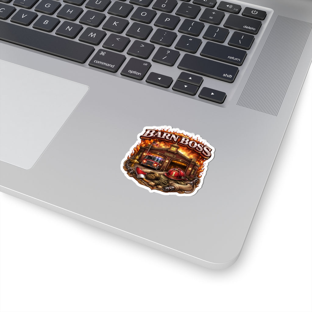 Barn Boss Firefighter Sticker — Fire Station Rescue Vinyl Kiss-Cut Decal