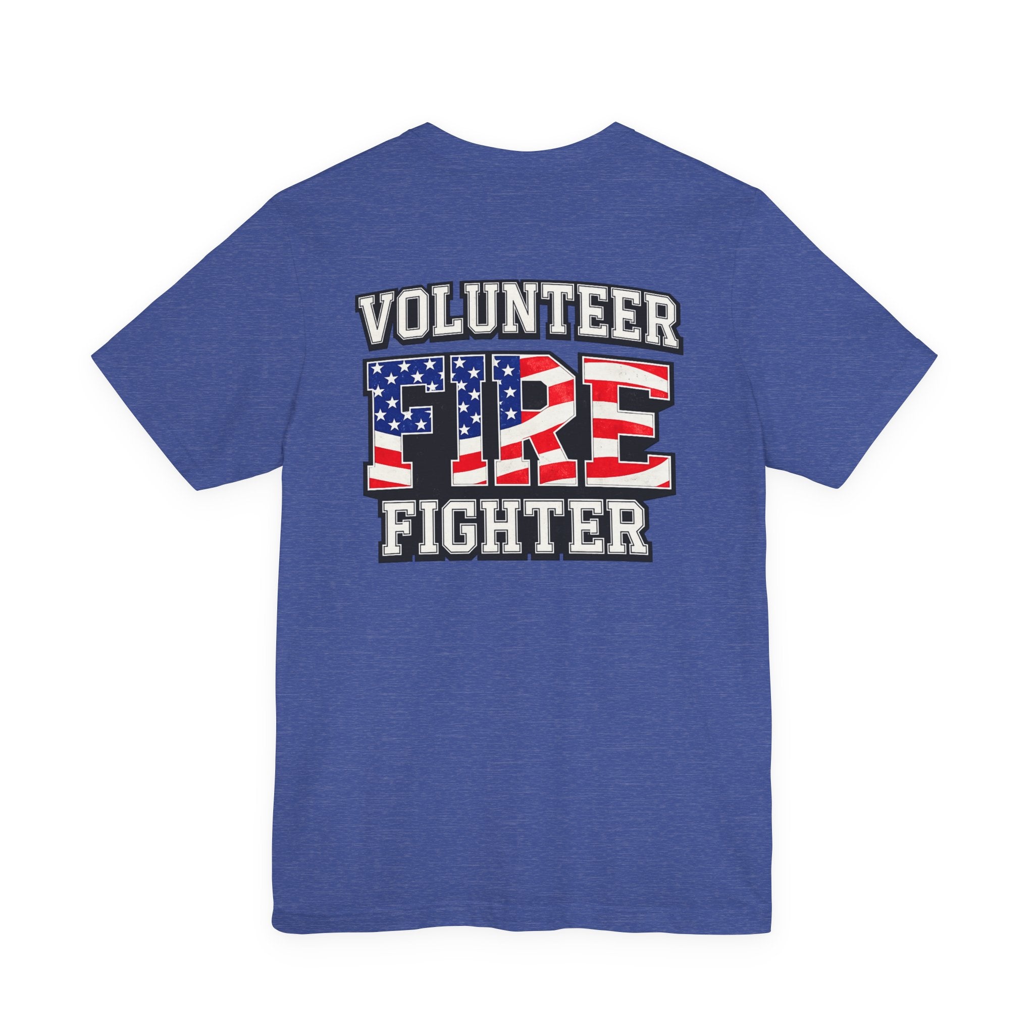 Volunteer Firefighter T-Shirt — Patriotic American Flag Fire Graphic