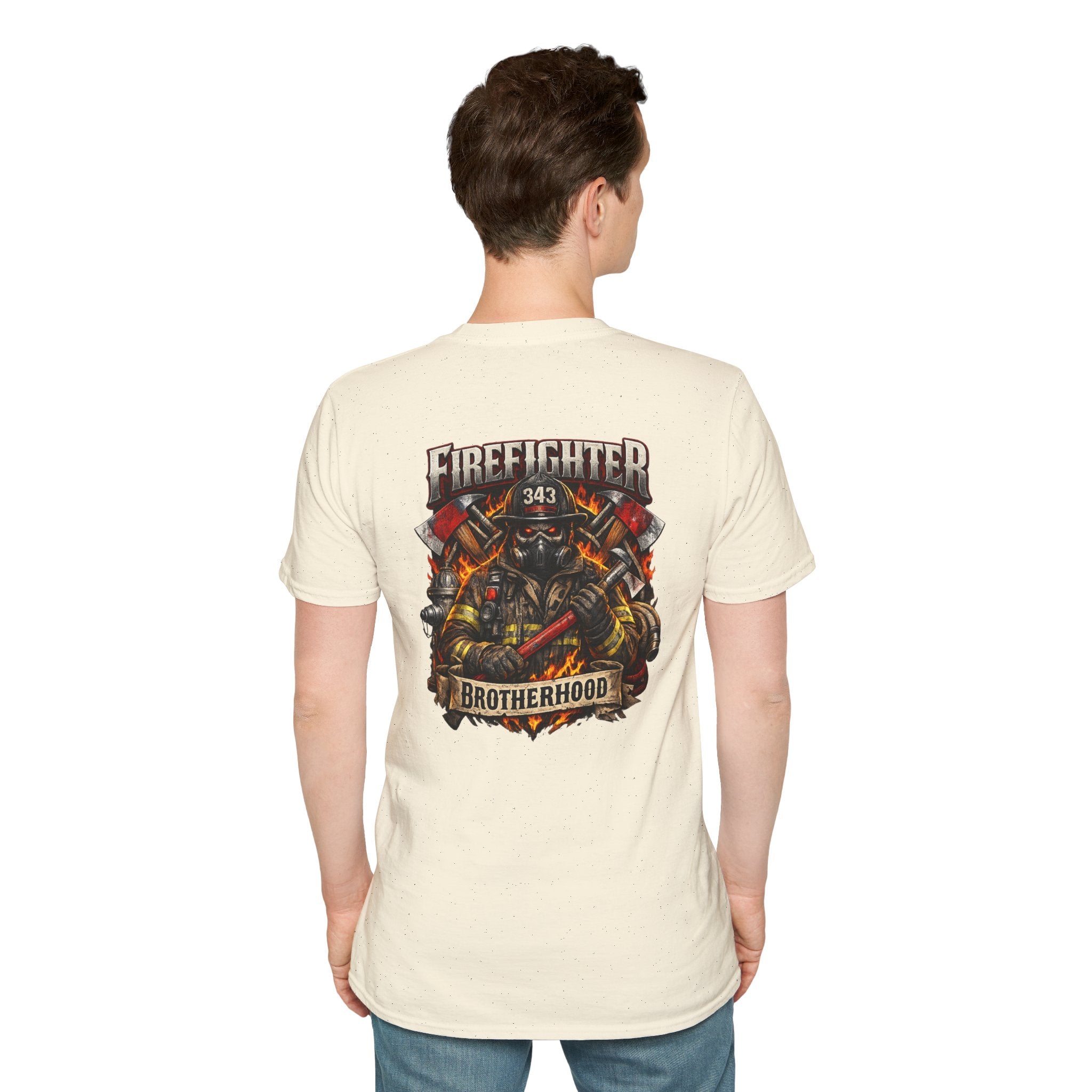 Firefighter Brotherhood T-Shirt — 343 Skull & Axes Rescue Tee