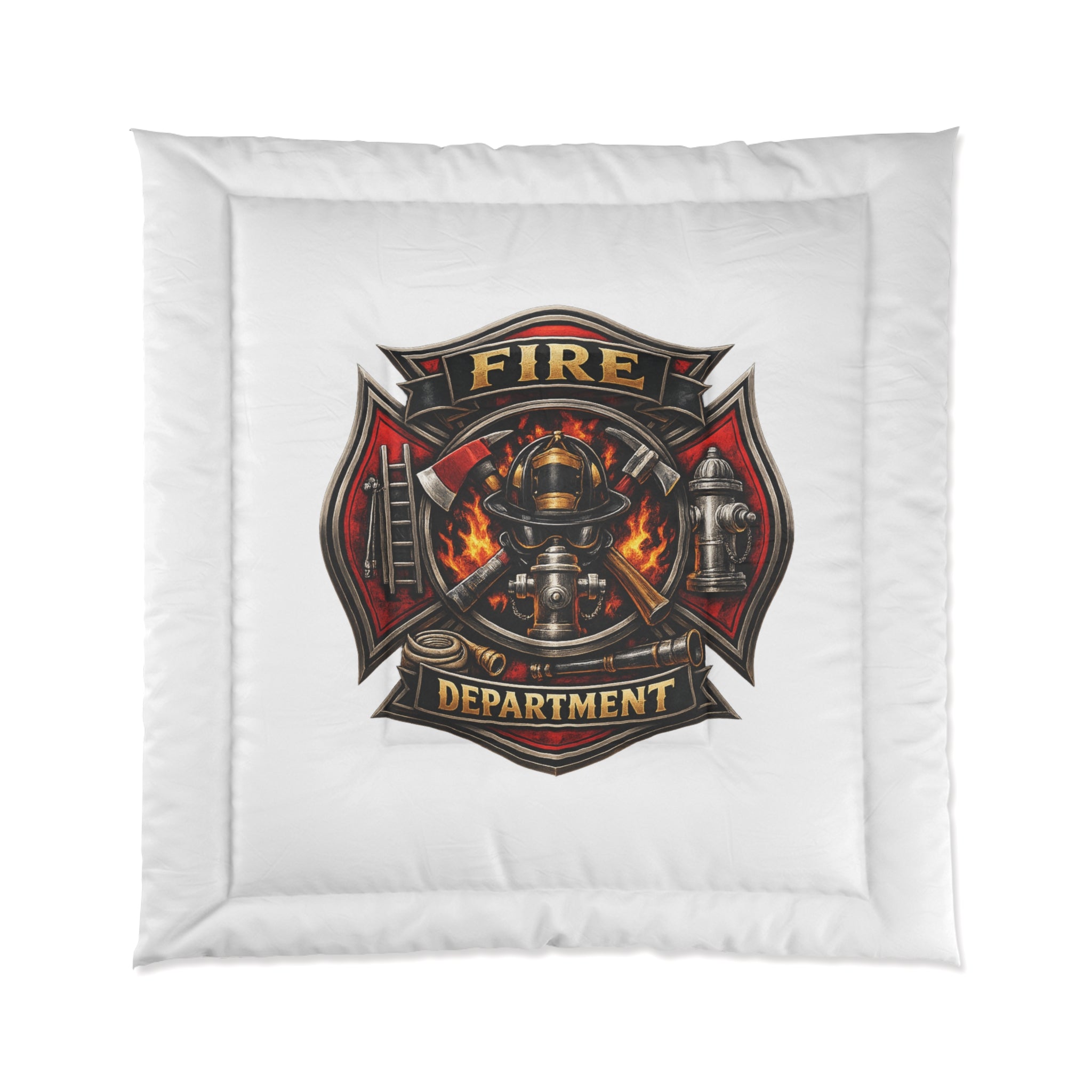Fire Department Comforter – Maltese Cross Firefighter Emblem Bedding