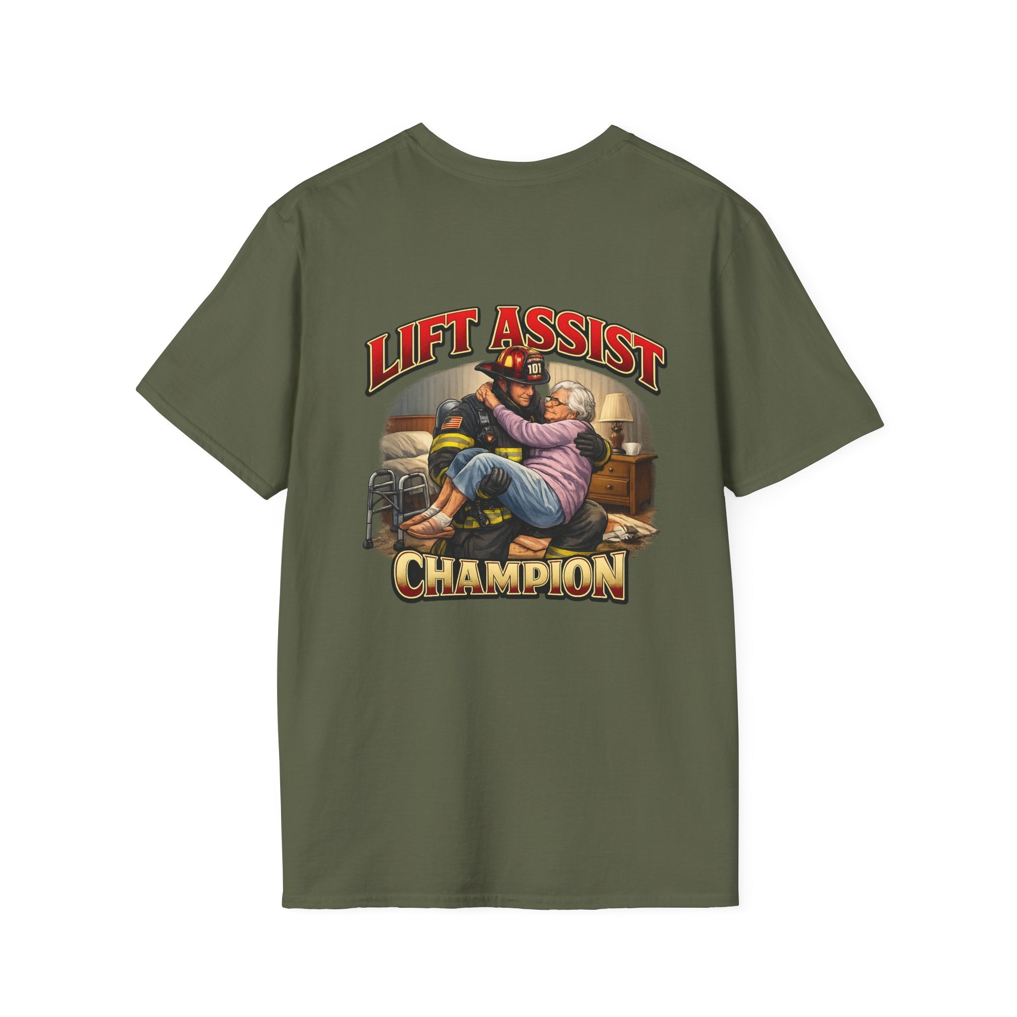 Firefighter Rescue T-Shirt — Helping Hands Elderly Assist Tee