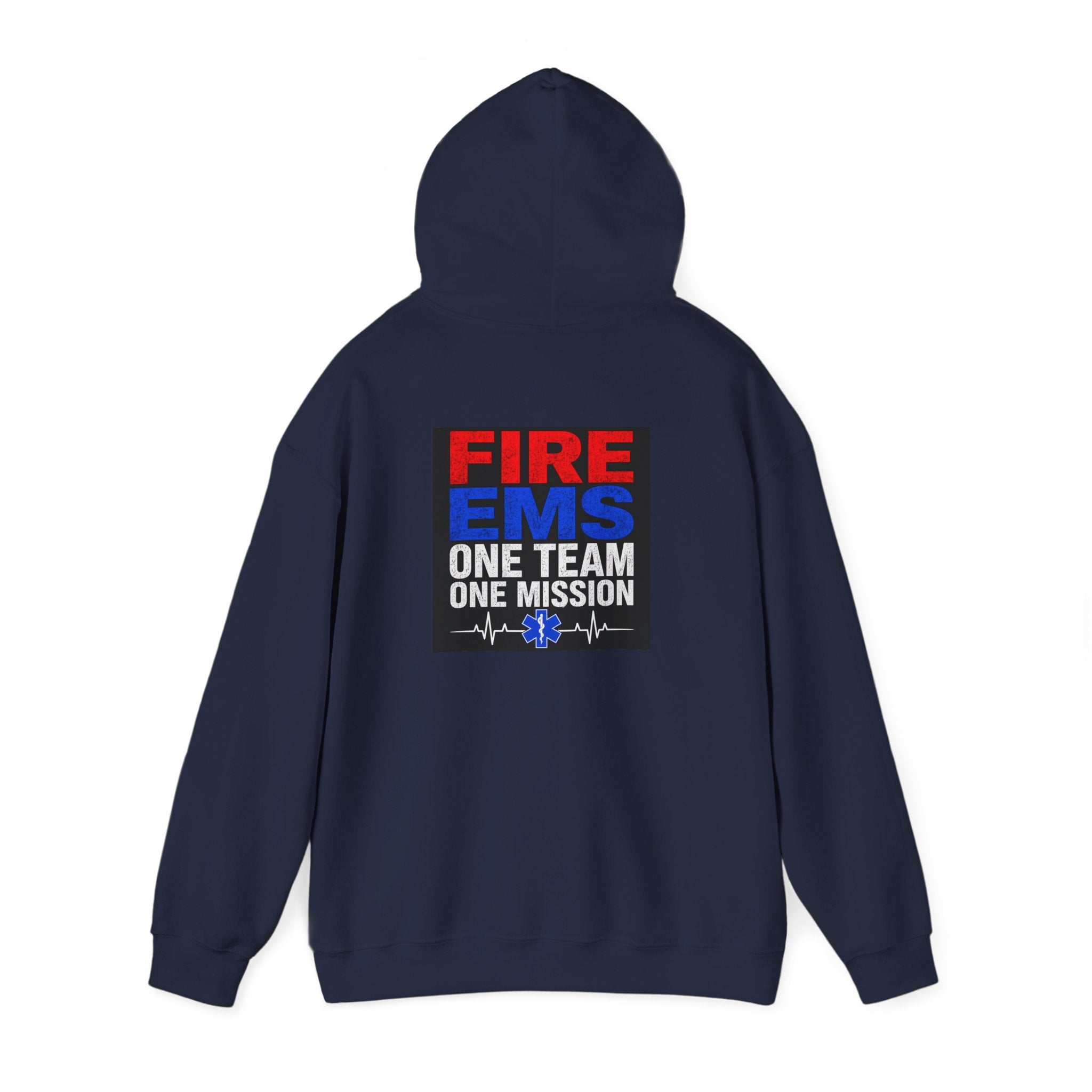 Fire & EMS Hoodie — "One Team One Mission" Back Graphic Pullover