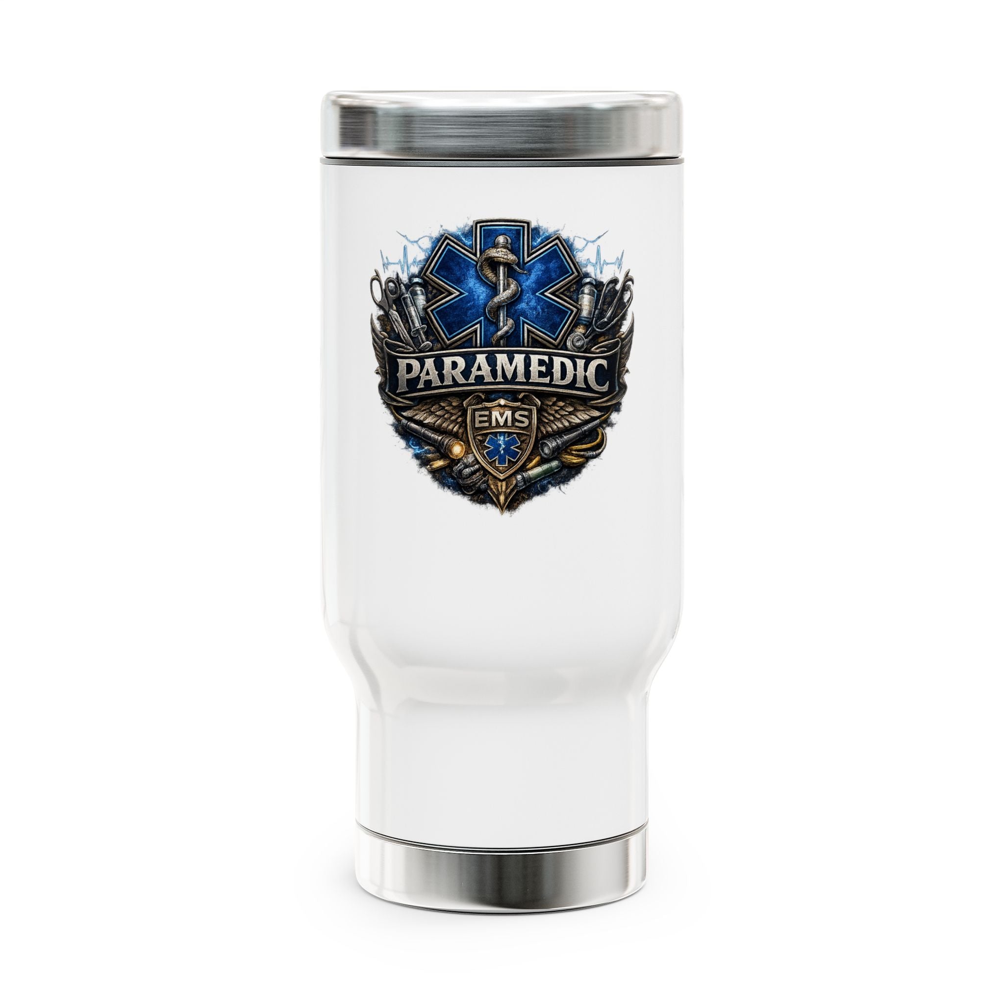 Paramedic EMS Stainless Steel Travel Mug with Handle - 14oz