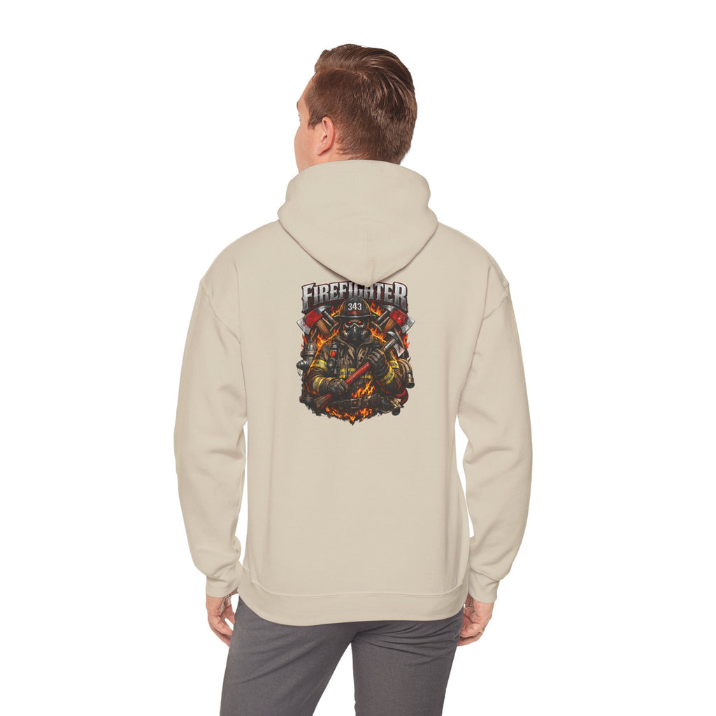 Firefighter Axe Shield Hoodie — Vintage Firefighter Engine Pullover