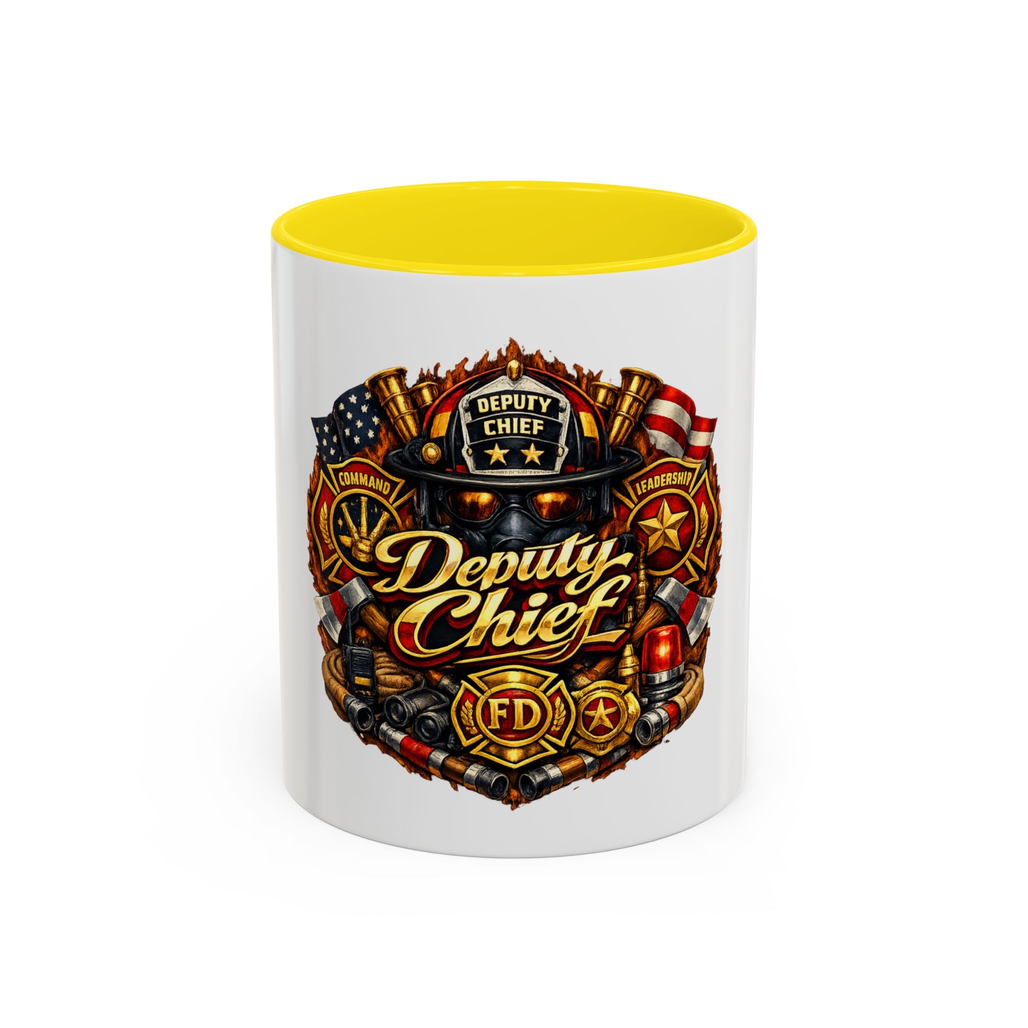 Deputy Chief Firefighter Accent Coffee Mug — Fire Department Tribute (11/15oz)