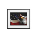 Patriotic Bald Eagle Framed Poster — American Flag Wall Art (Matte)