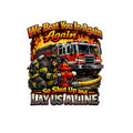 Fire Engine Rivalry Kiss-Cut Sticker — 'Beat to the Scene' Fire Company Design