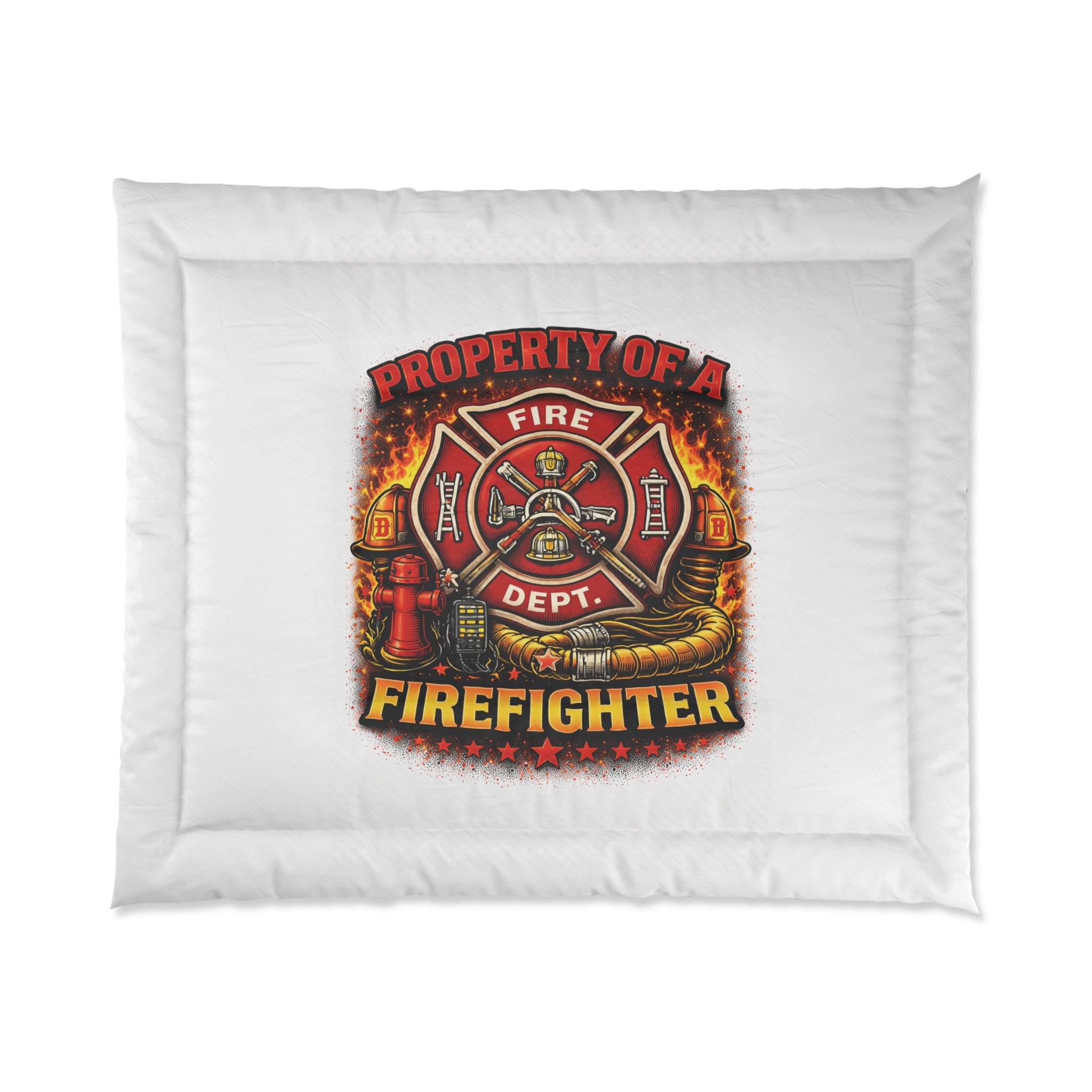 Firefighter Comforter — "Property of a Fire Dept." Bedding for First Responders