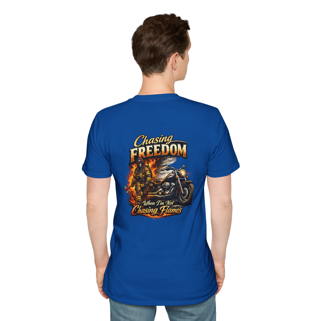 Chasing Freedom Motorcycle T-Shirt — “Chasing Flames” Biker Tee