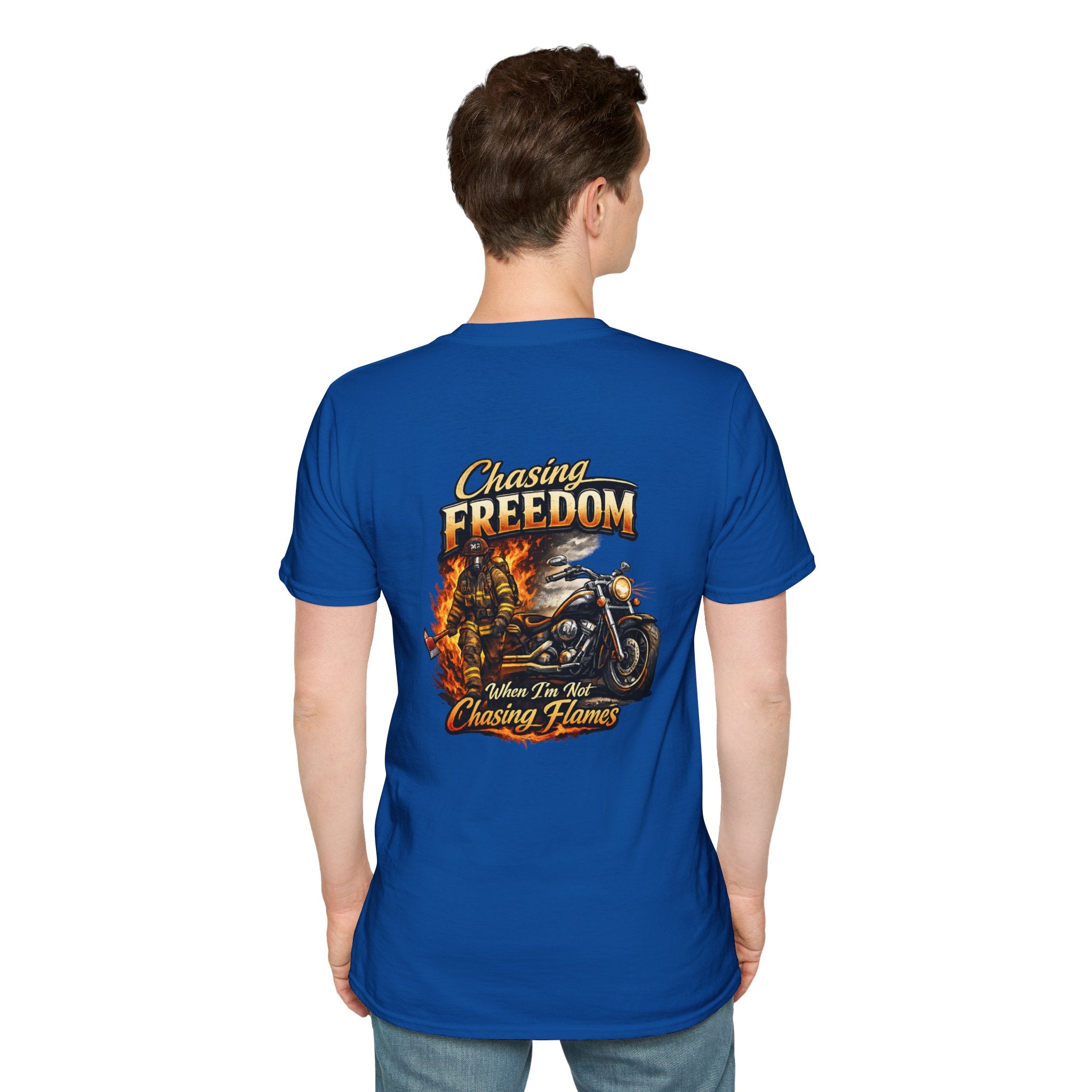 Chasing Freedom Motorcycle T-Shirt — “Chasing Flames” Biker Tee