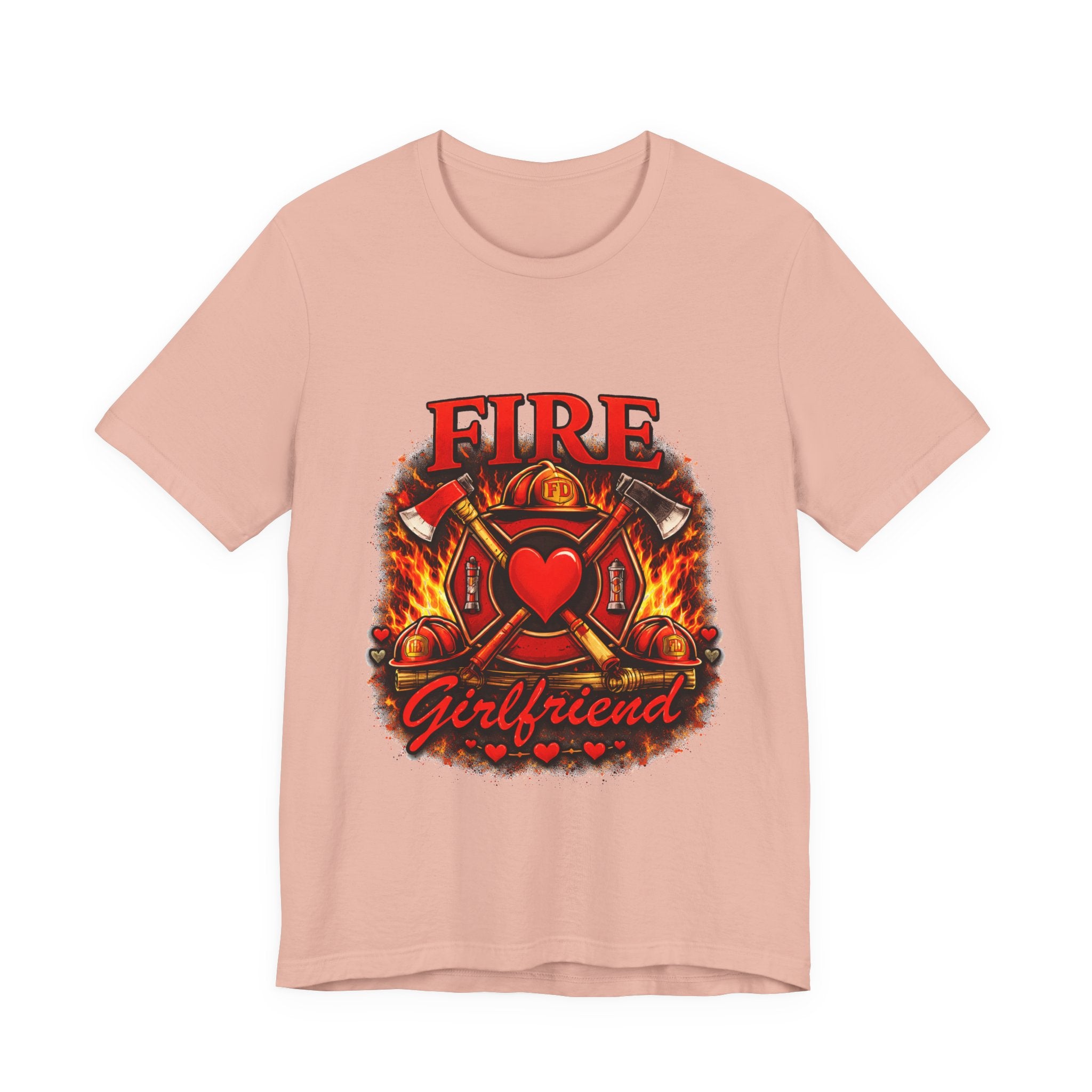 Firefighter Girlfriend T-Shirt — Fire Department Heart Logo Tee
