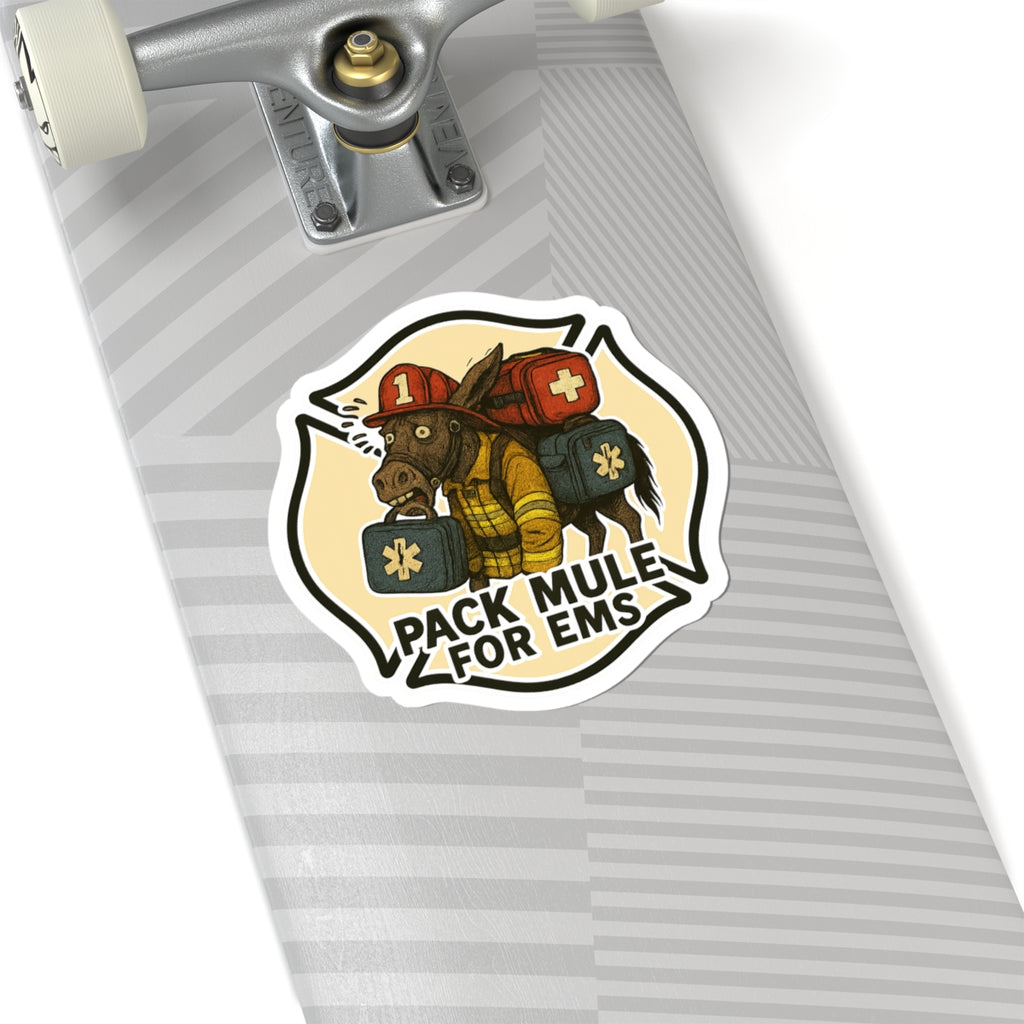 Pack Mule for EMS Kiss-Cut Sticker — Funny Paramedic / EMT Medical Rescue Decal