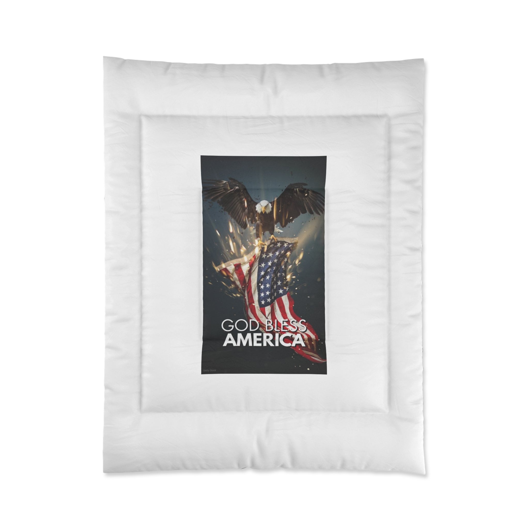 God Bless America Comforter – Patriotic Eagle & Flag Bedding