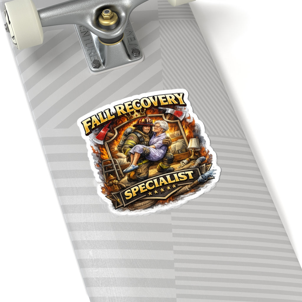 Fall Recovery Specialist Sticker — Firefighter Rescue Kiss-Cut Decal