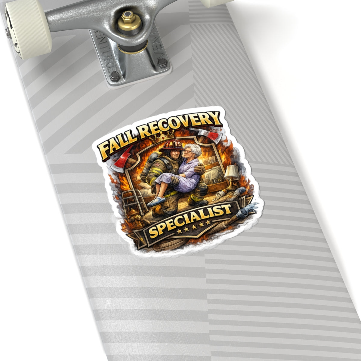Fall Recovery Specialist Sticker — Firefighter Rescue Kiss-Cut Decal