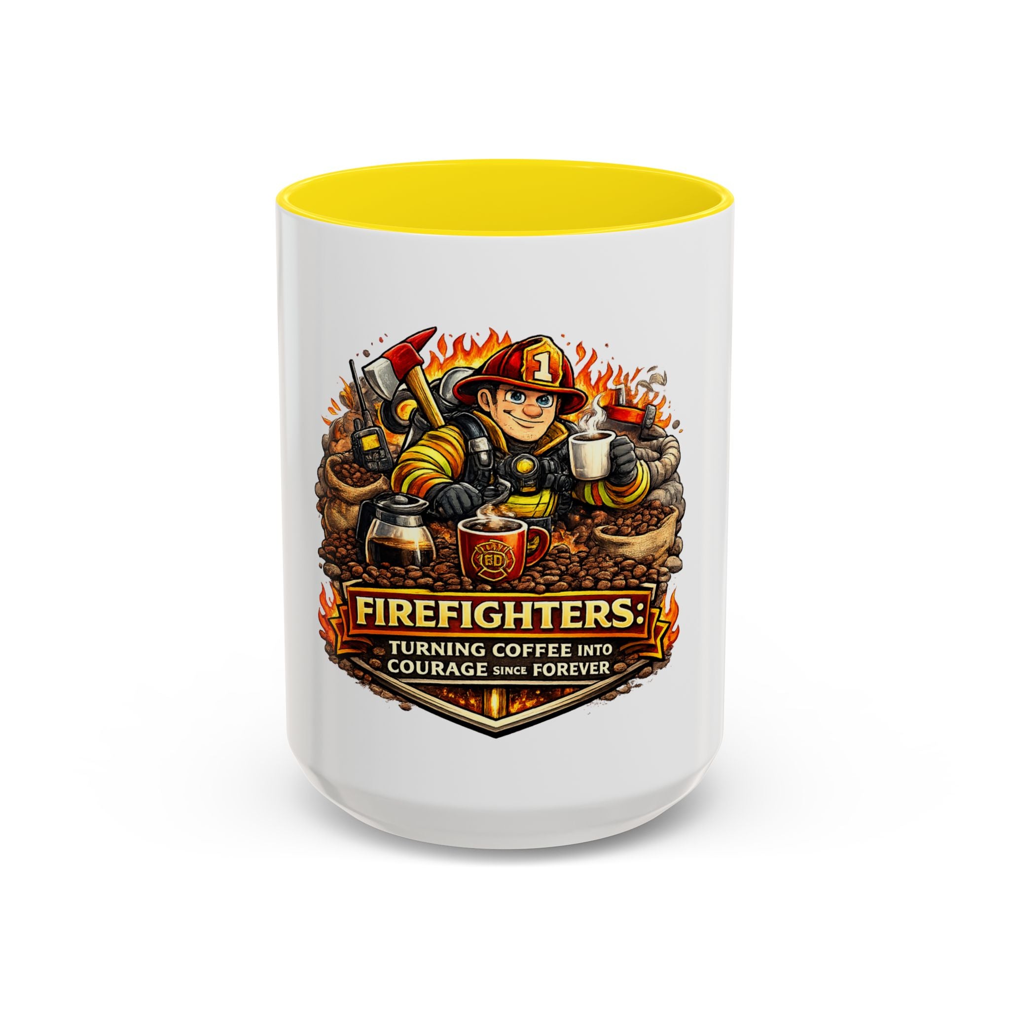 Firefighters Coffee Mug — "Turning Coffee Into Courage Since Forever" (11/15oz)