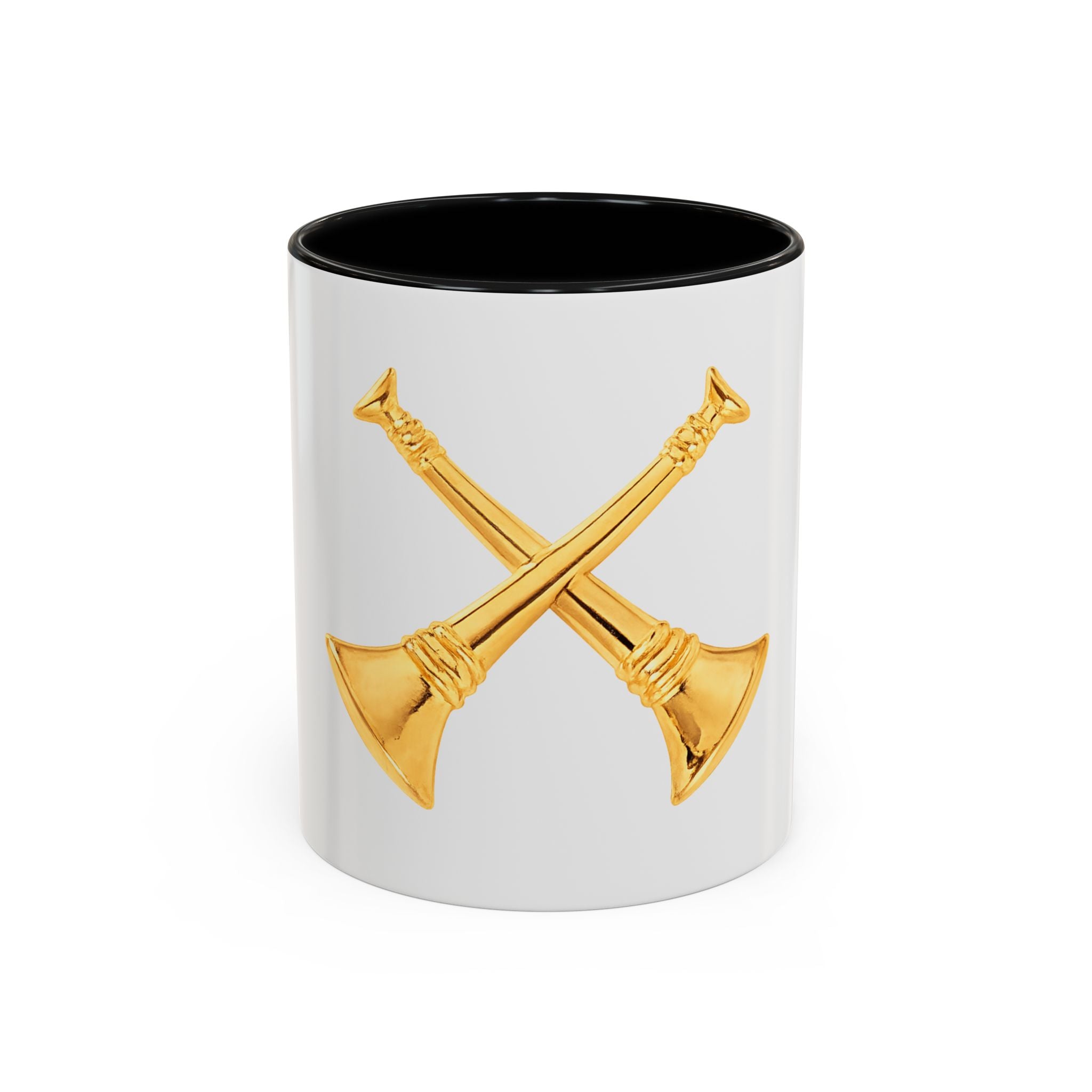 Battalion Chief Firefighter Coffee Mug — Crossed Bugles Rank Accent Mug (11/15 oz)