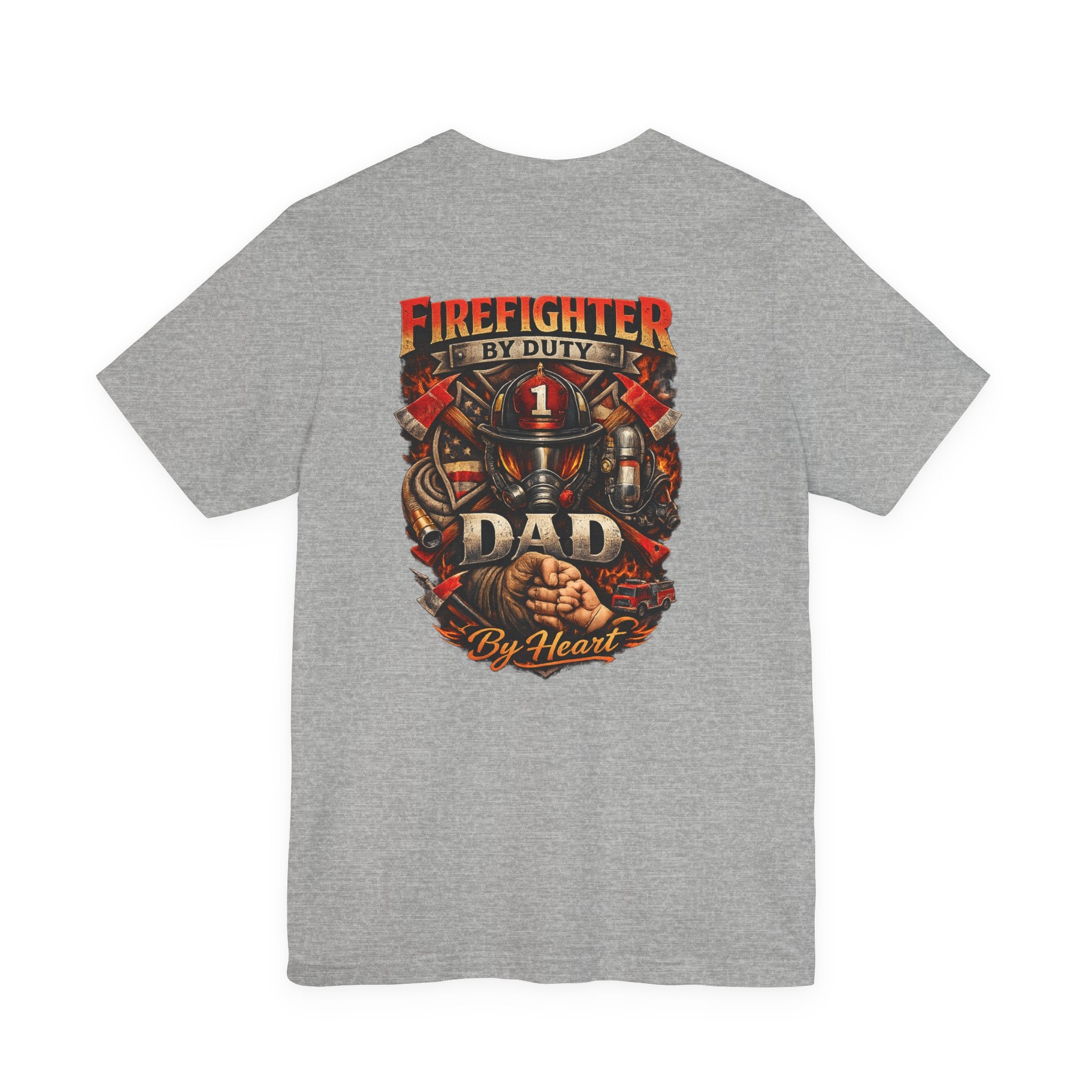 Firefighter Dad T‑Shirt — "Firefighter By Duty, Dad By Heart" Graphic Tee