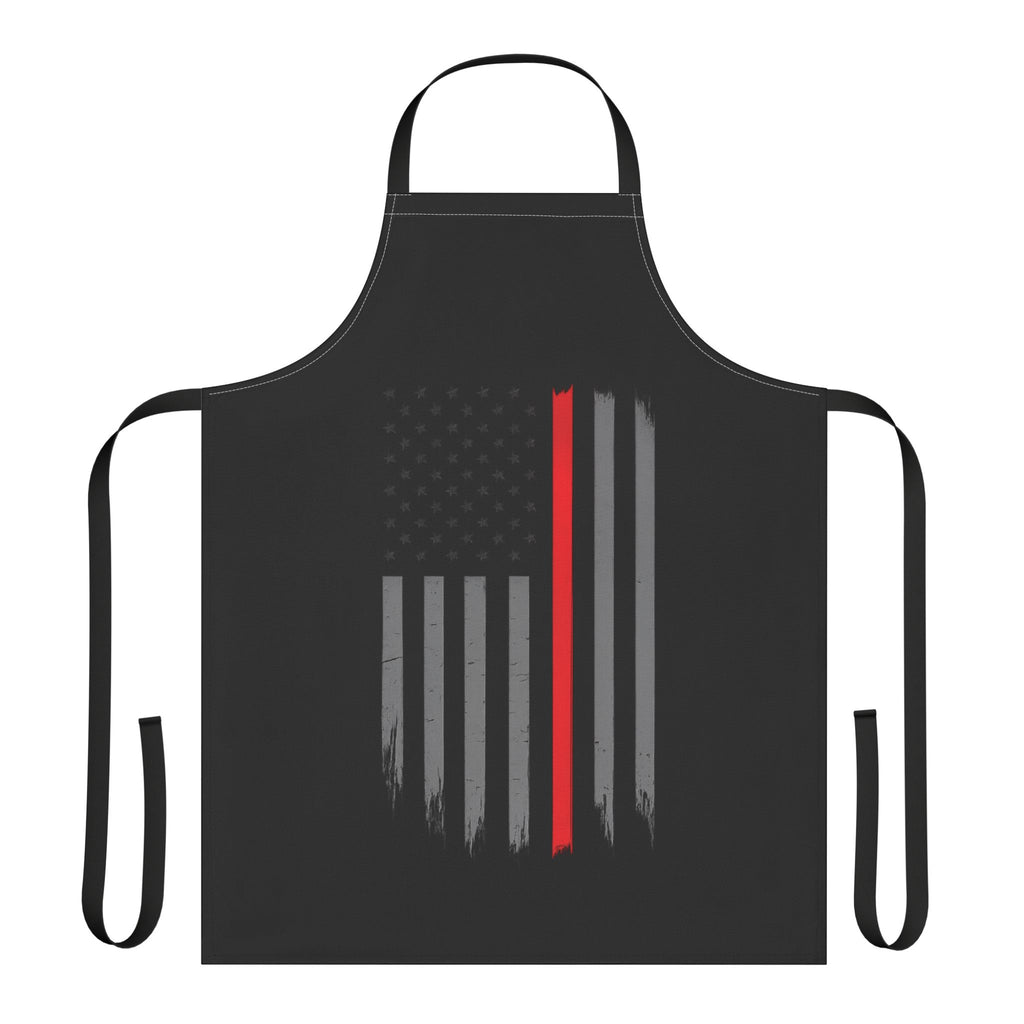 Chef Apron with Thin Red Line American Flag - Firefighter Tribute