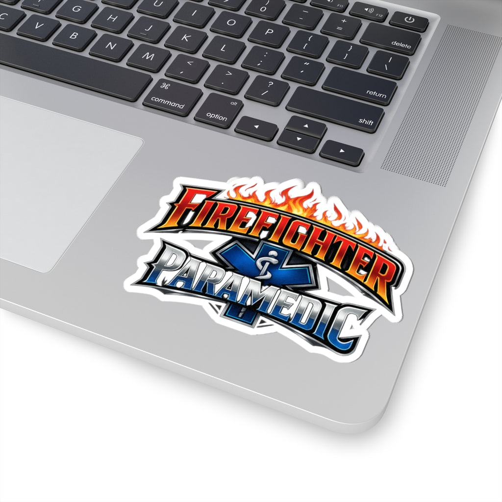 Firefighter & Paramedic Kiss-Cut Sticker — Fire Emoji Flame EMS Logo